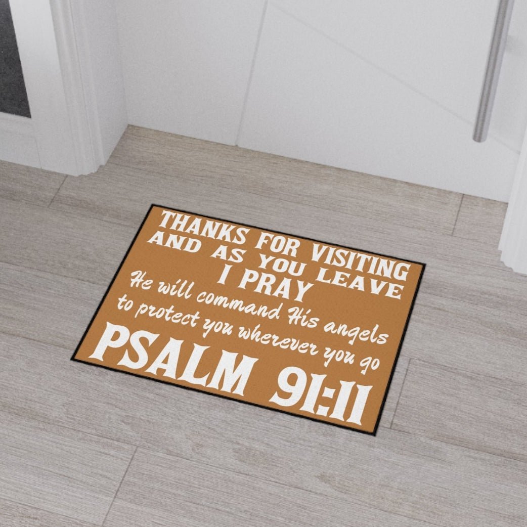 Psalm 91:11 Heavy Duty Faith Inspired Entrance Doormat - Psalms-Angels.com