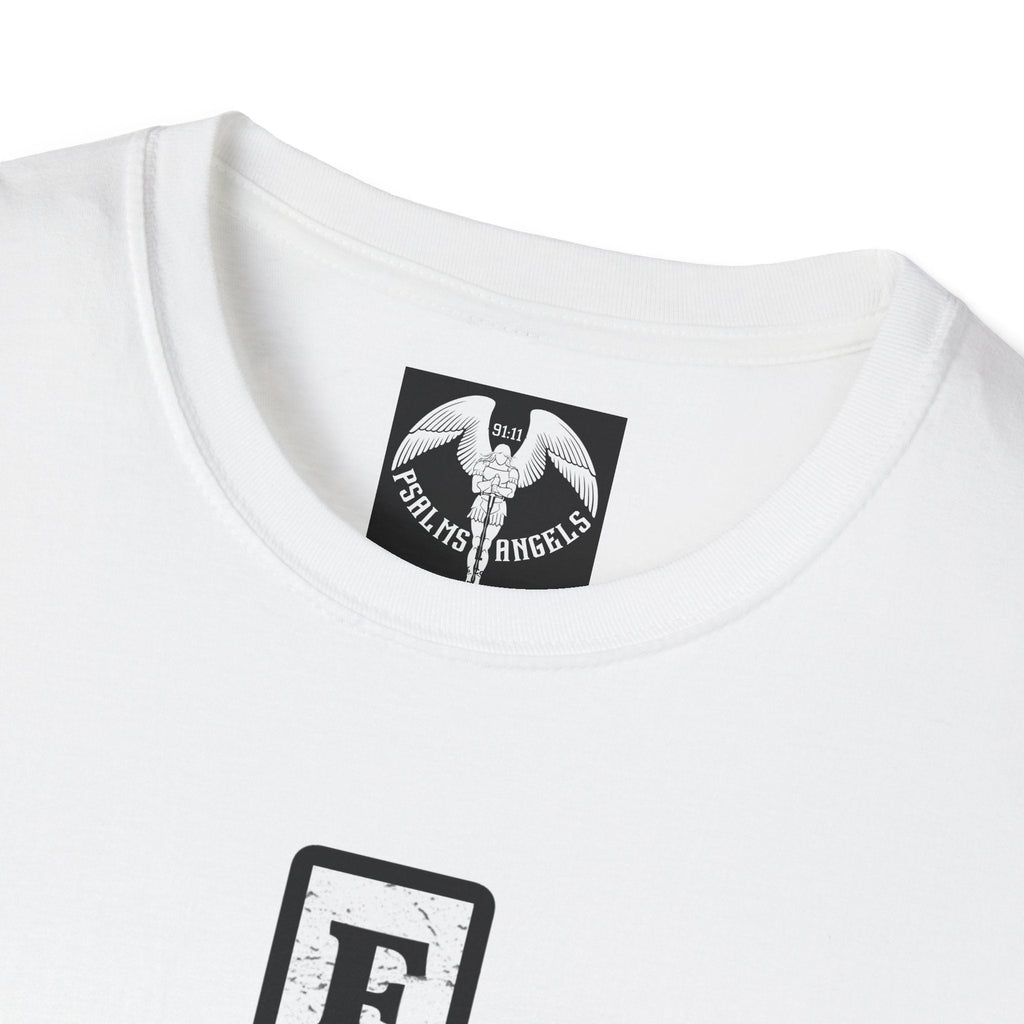 Psalms Angels "Faith First" Graphic Unisex White Tee Printify