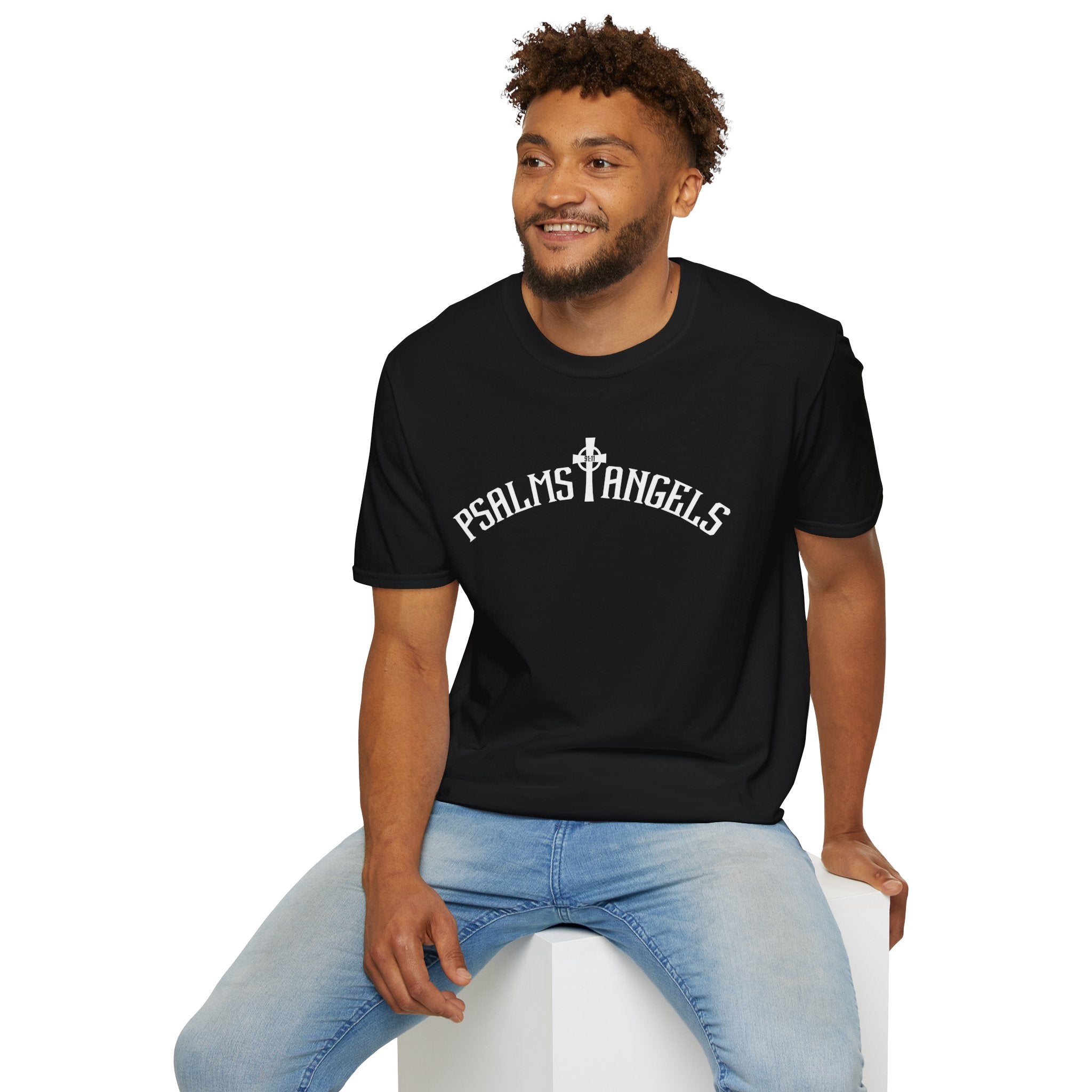Psalms Angels Classic Relaxed Fit Unisex Black Tee - Psalms-Angels.com