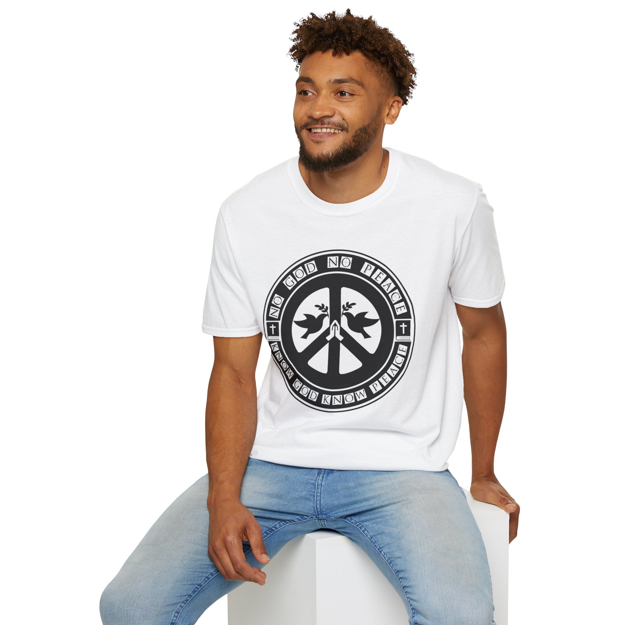 Psalms Angels "No God No Peace, Know God Know Peace" Graphic Unisex White Tee Armour