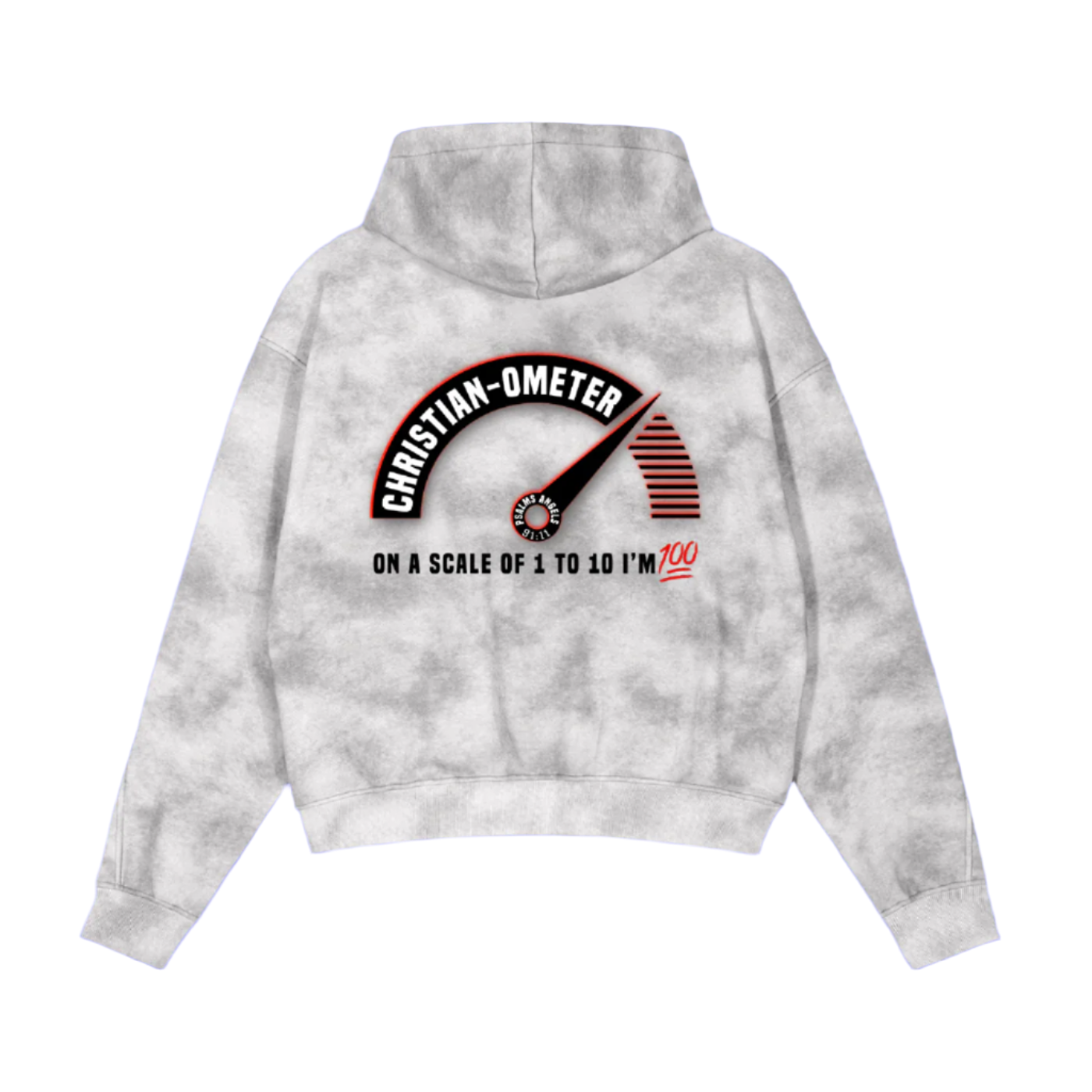 100 percent Christian stone washed grey hoodie from Psalms Angels