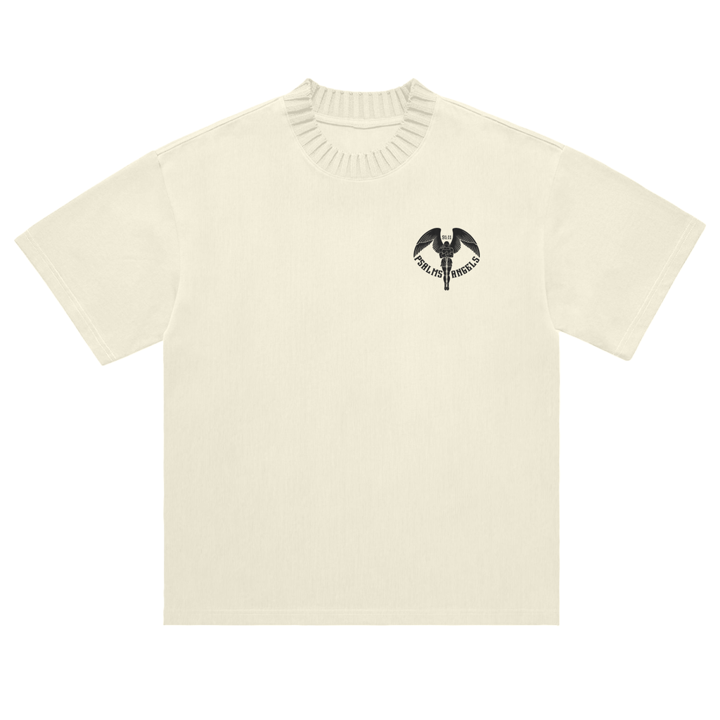 Spiritual Essentials Unisex Heavyweight Knitted Round Neck T-Shirt - OFF WHITE