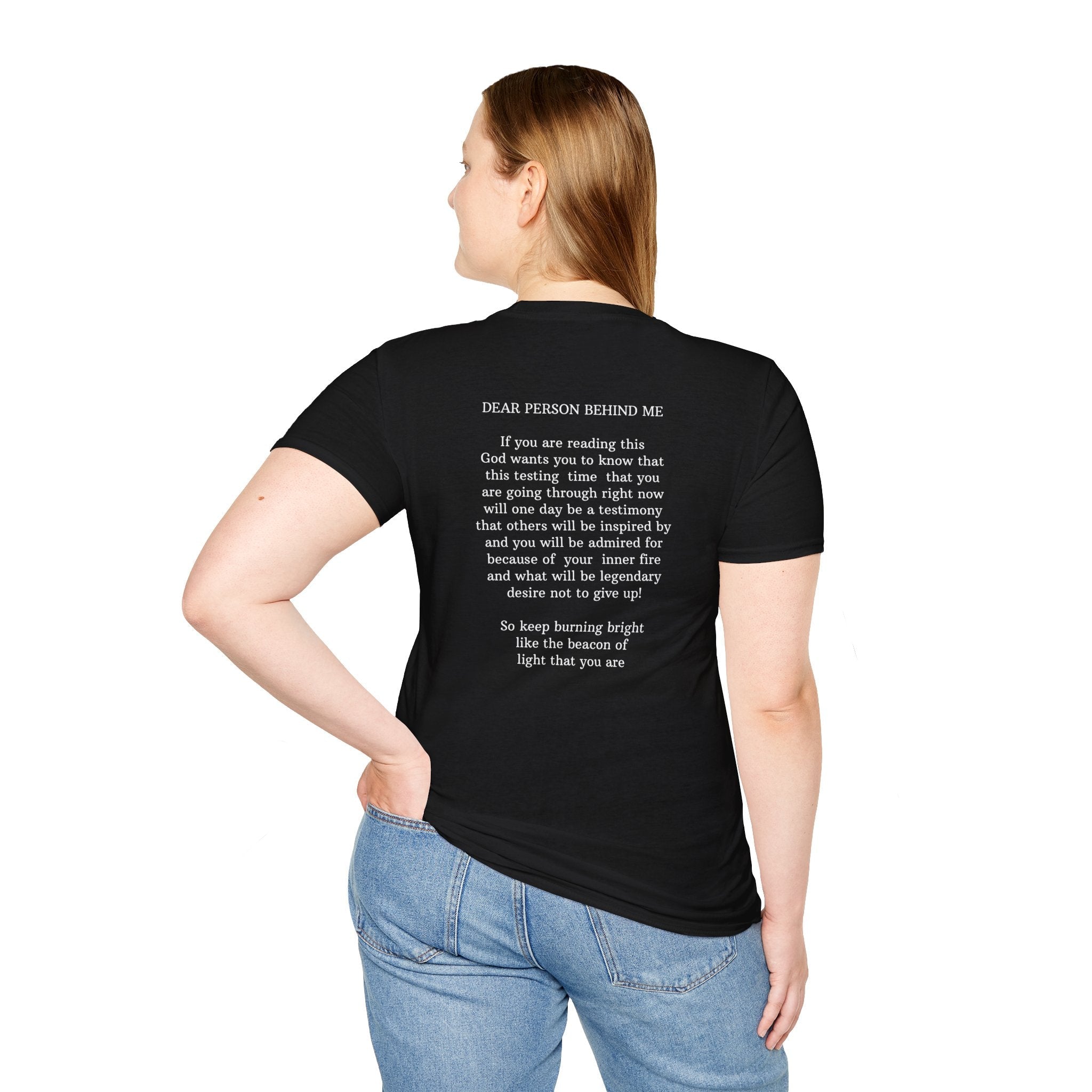 Psalms Angels "Dear Person Behind Me" Graphic Unisex Black Tee Amour