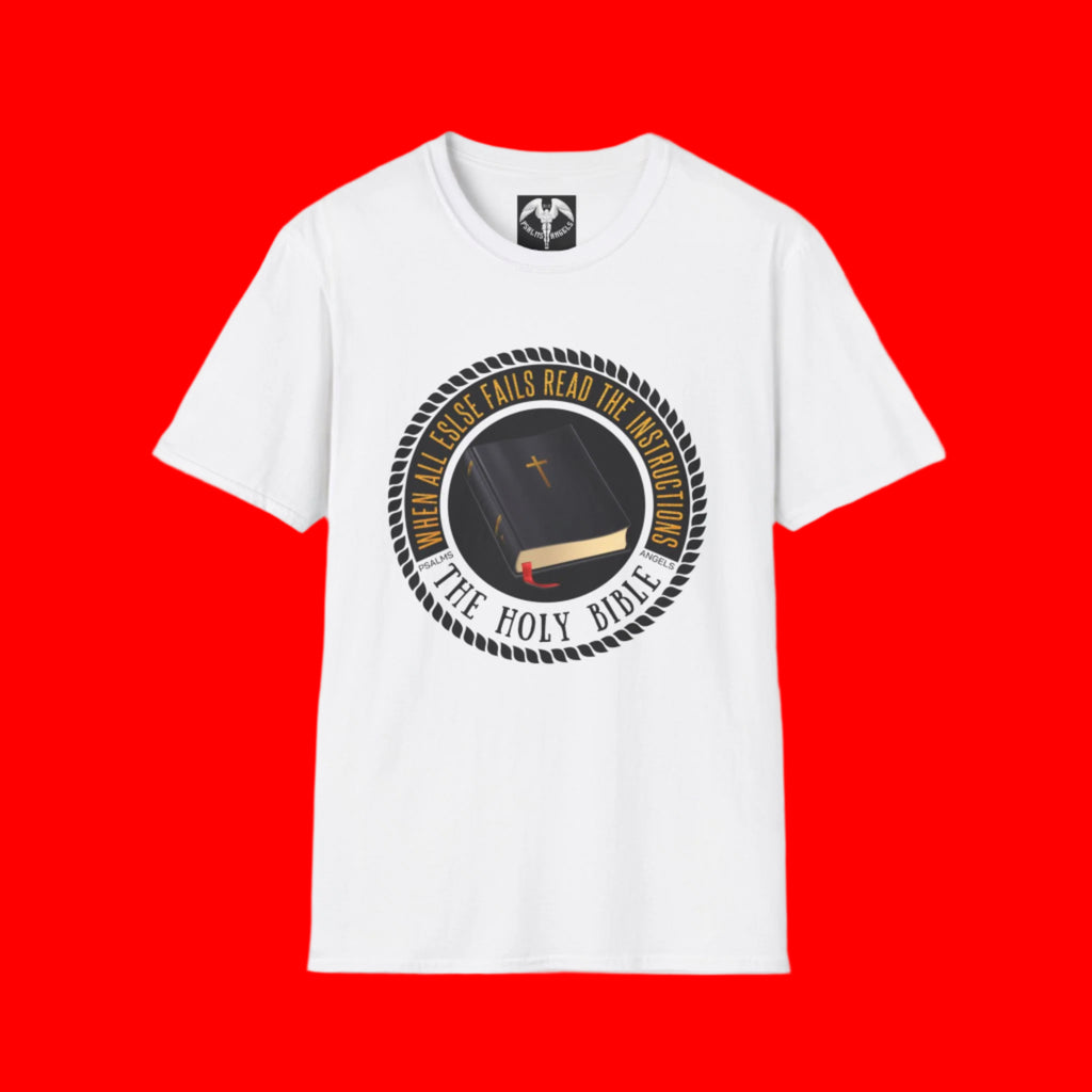 The Holy Bible "The Ultimate Source And Resource" Graphic Unisex White Tee - Psalms-Angels.com