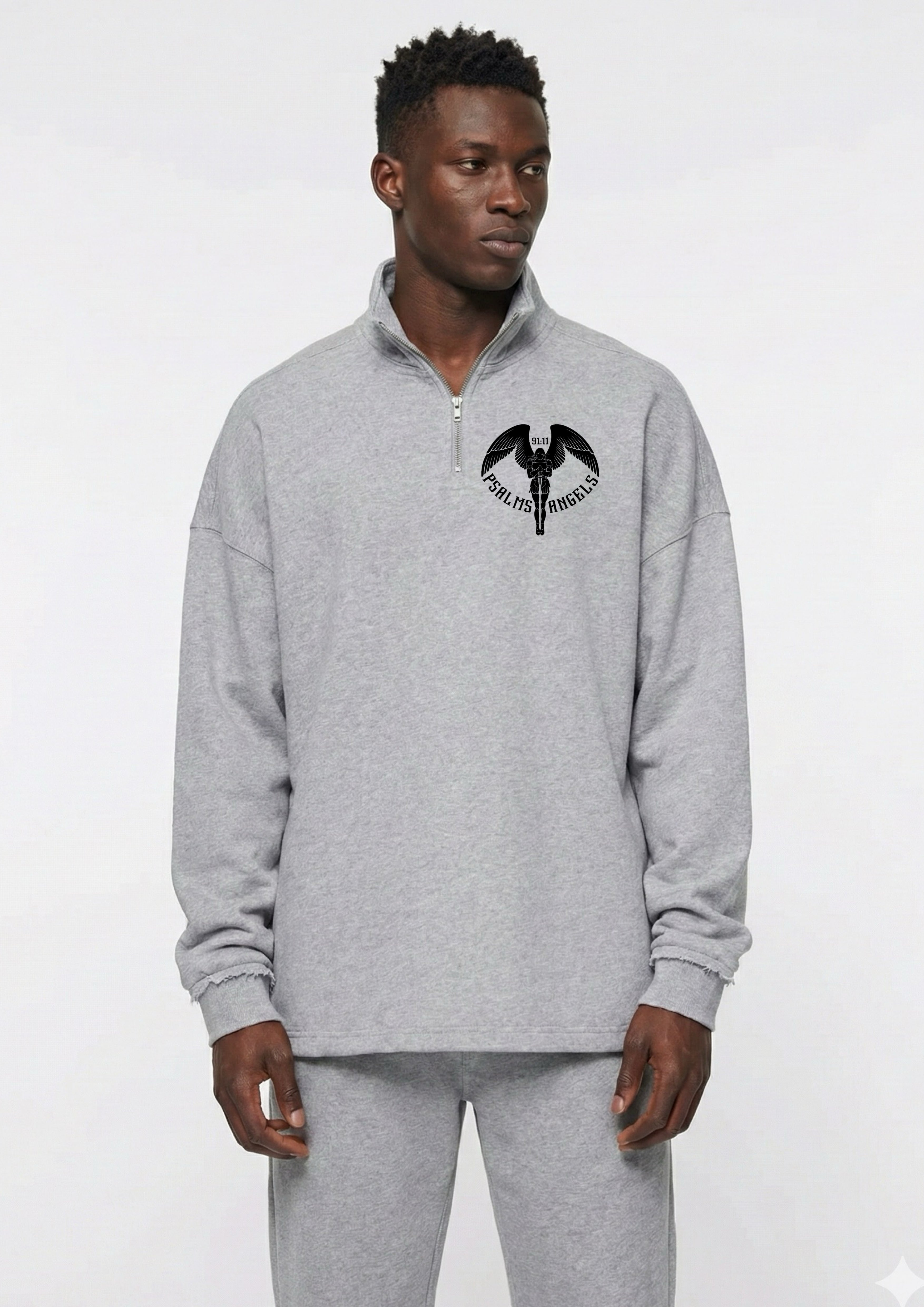 Psalms Angels Half-Zip 450gsm Heavyweight Fleece Sweatshirt ODMPOD