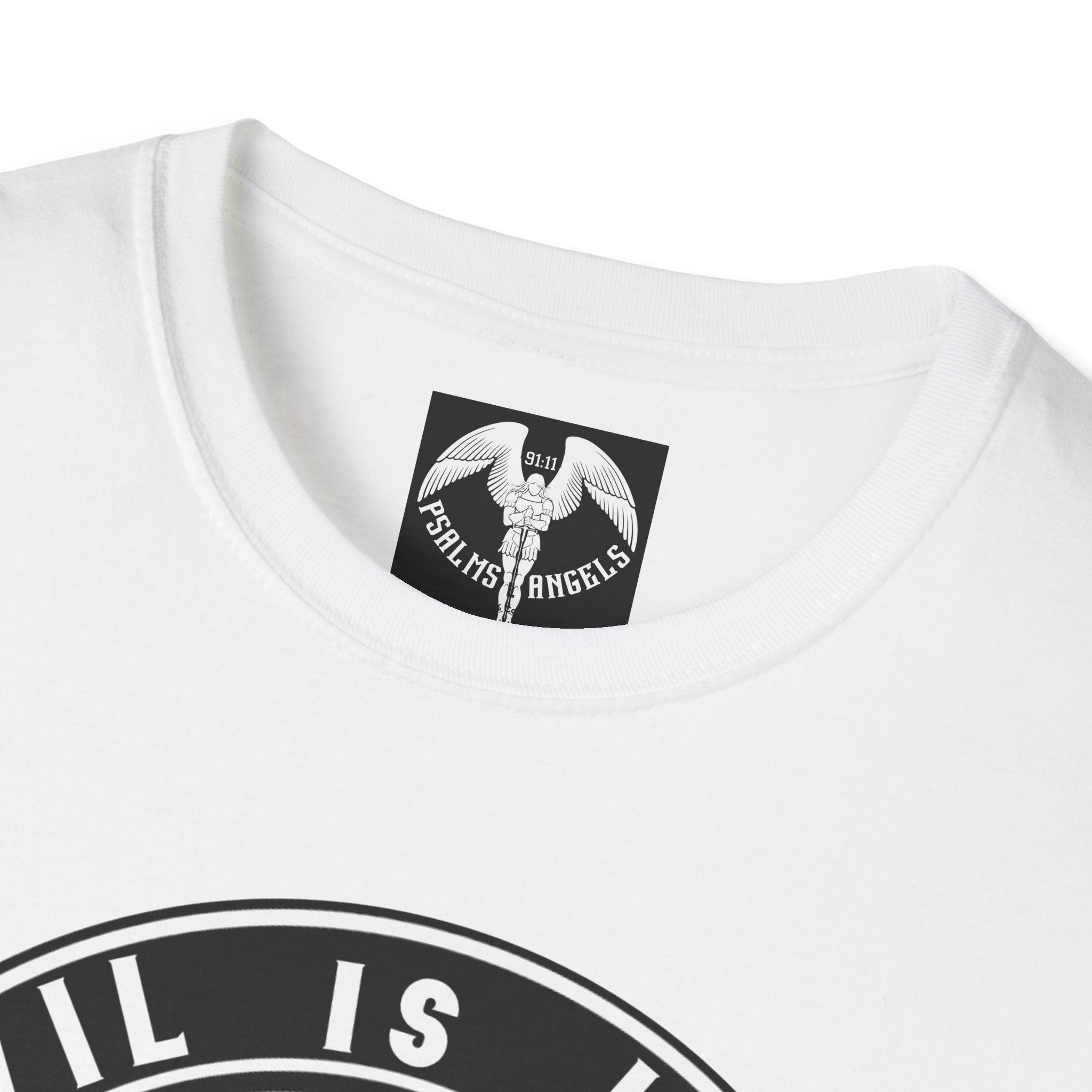 Psalms Angels "Did You Realise That Devil Spelt Backwards Is Lived?" Graphic Unisex White Tee Armour