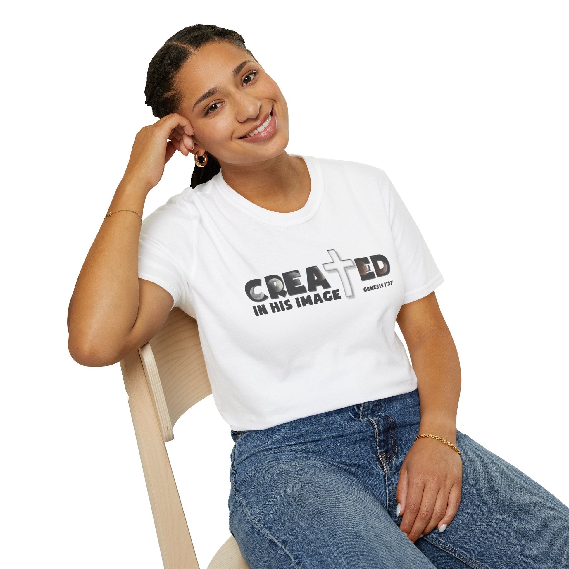 Psalms Angels "Created I’m His Image" Graphic Unisex White Tee Armour