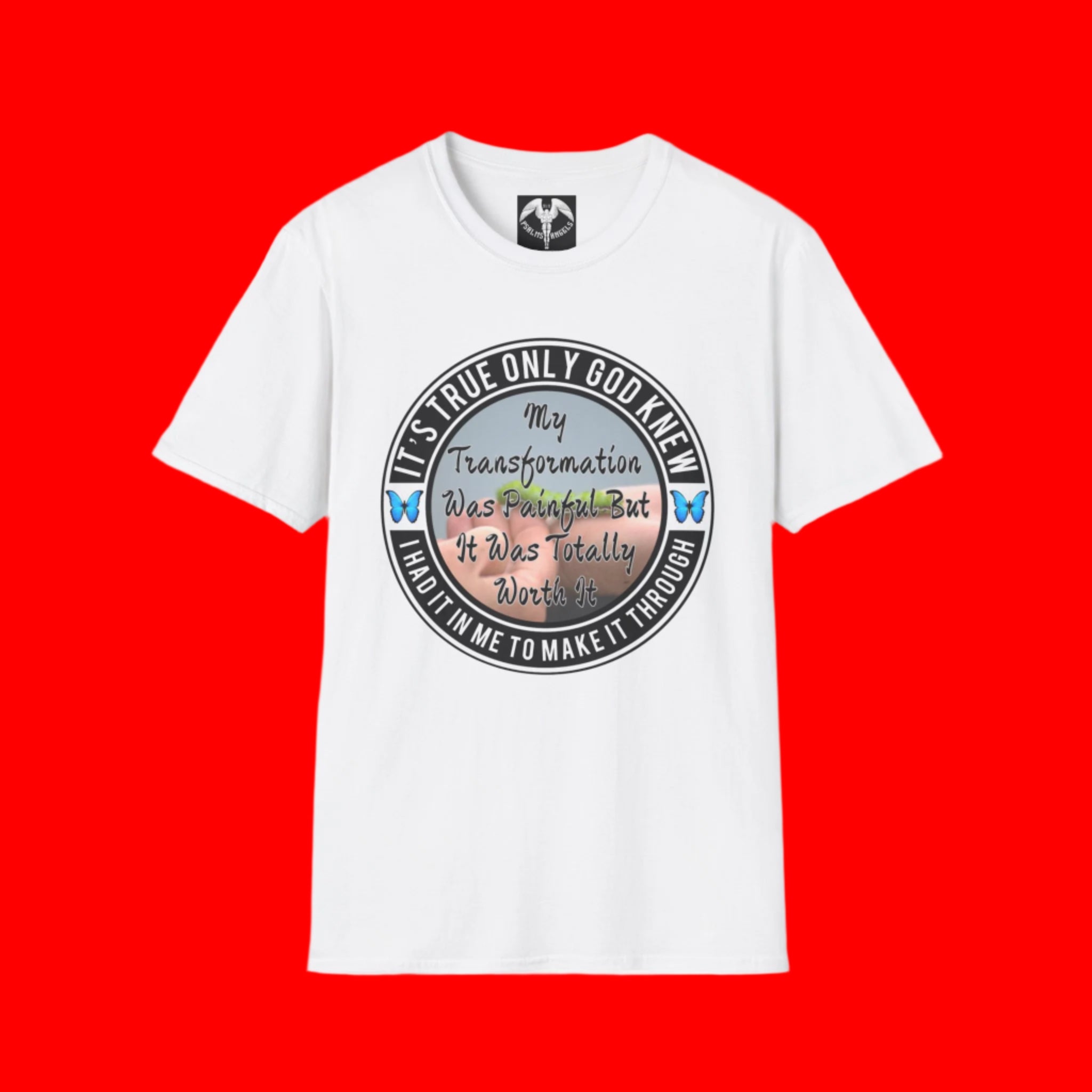 Psalms Angels "Transformative" Graphic Unisex White Tee Armour