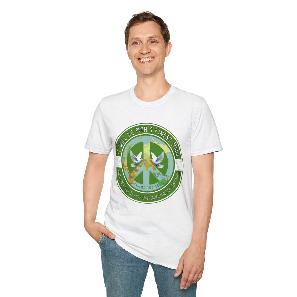 Psalms Angels "It Will Be Man’s Finest Hour" Graphic Unisex White Tee Amour