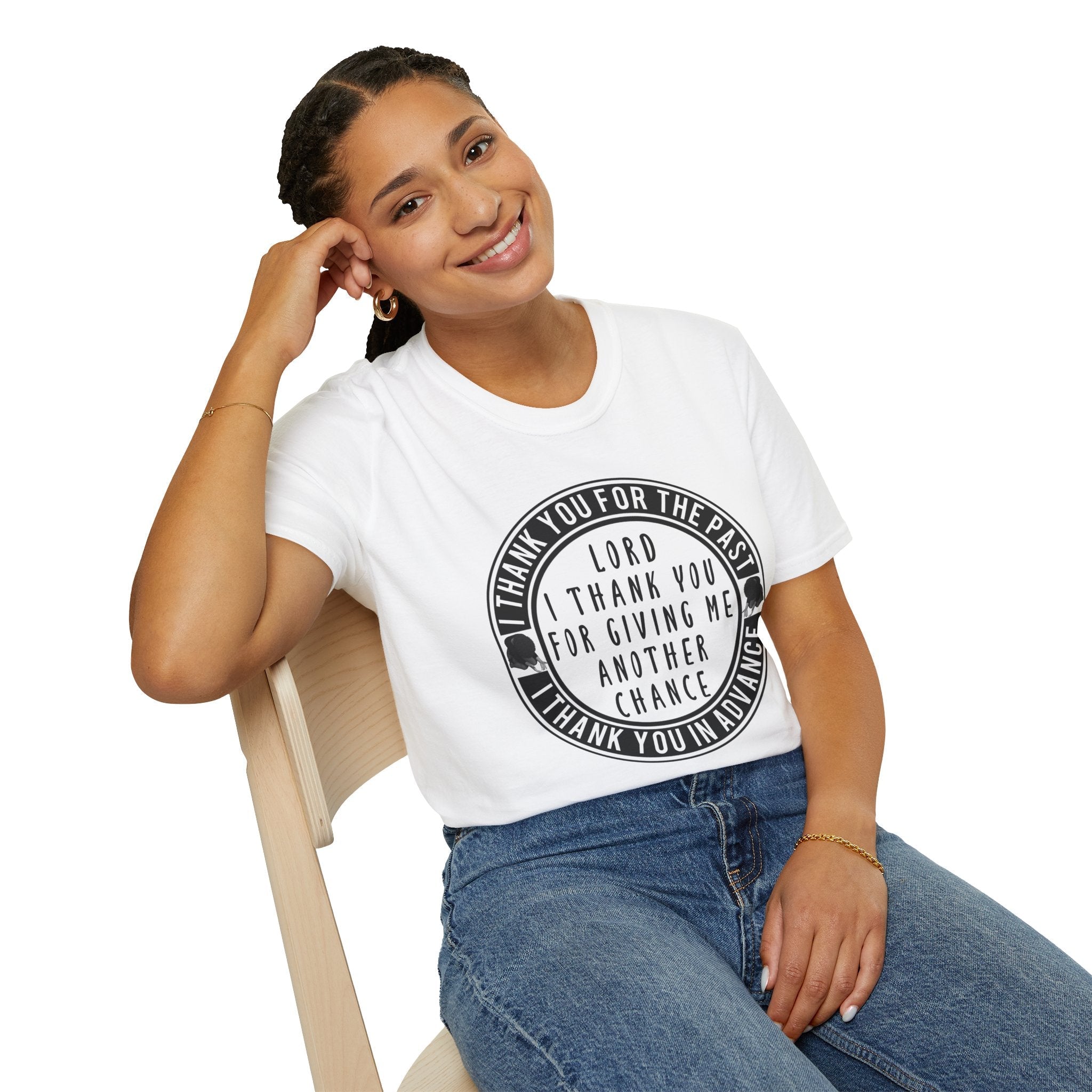 Psalms Angels "I Give Thanks To My God Of Second Chances" Graphic Unisex White Tee Armour