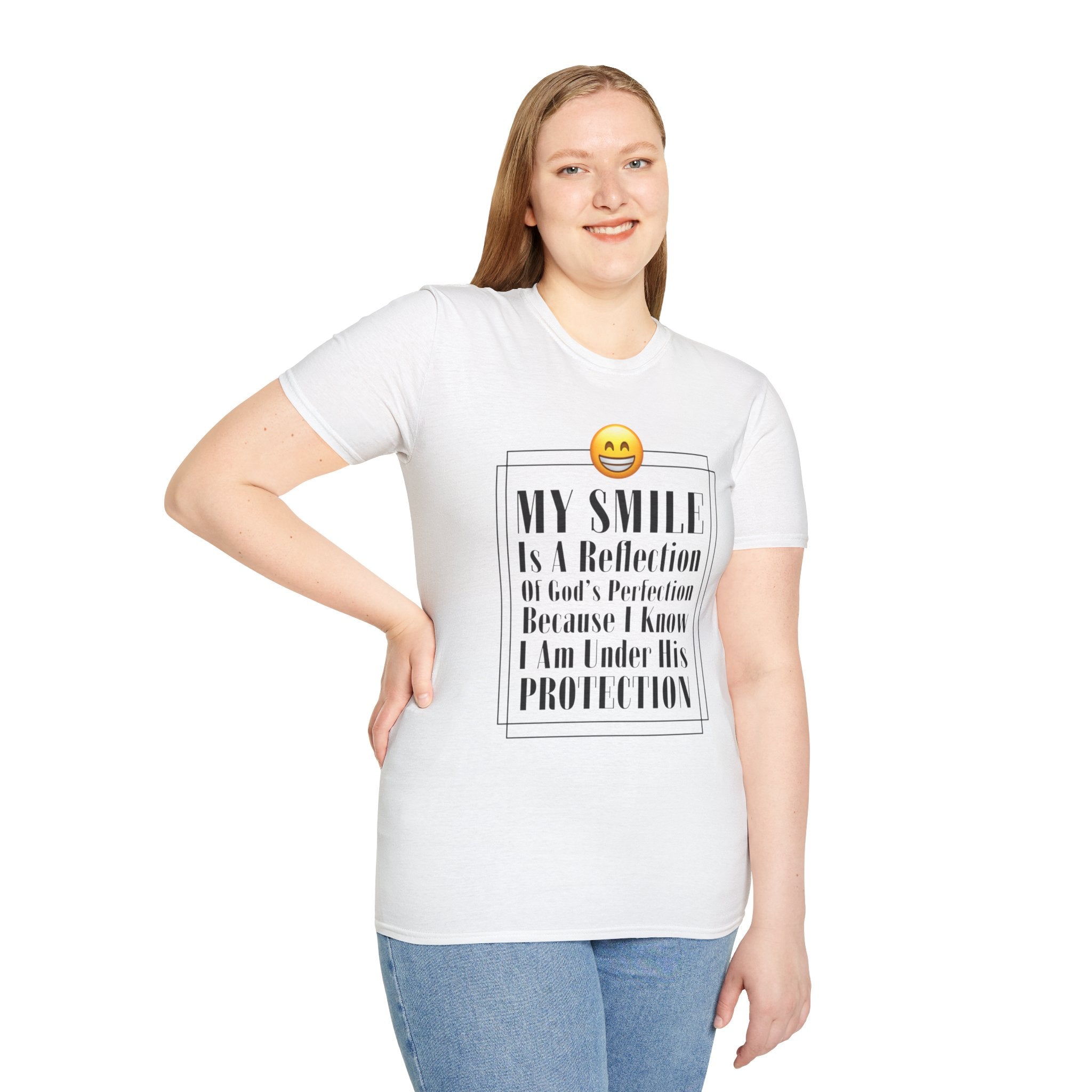 Psalms Angels "You Would Smile To If Only You Knew" Graphic Unisex White Tee Amour