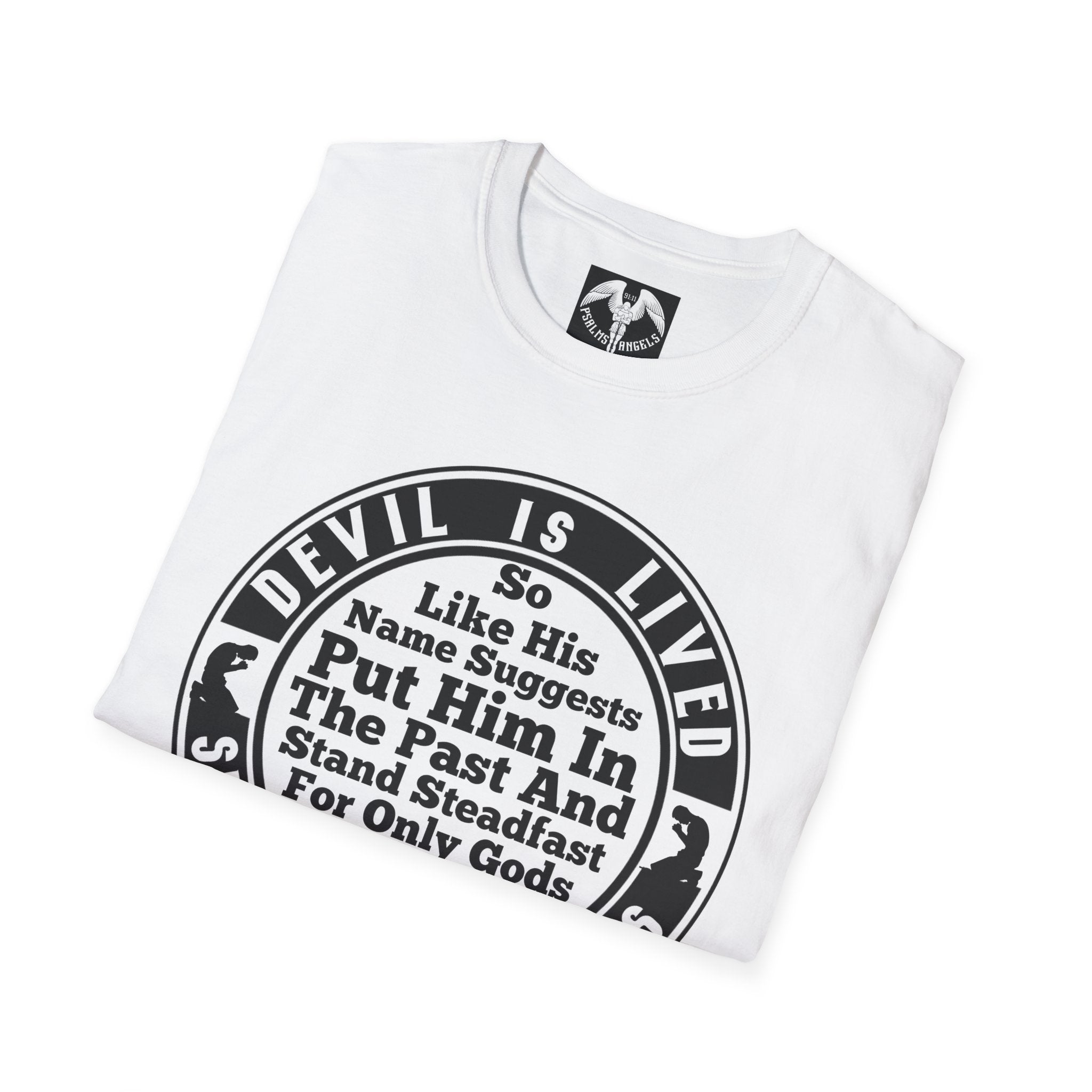 Psalms Angels "Did You Realise That Devil Spelt Backwards Is Lived?" Graphic Unisex White Tee Armour