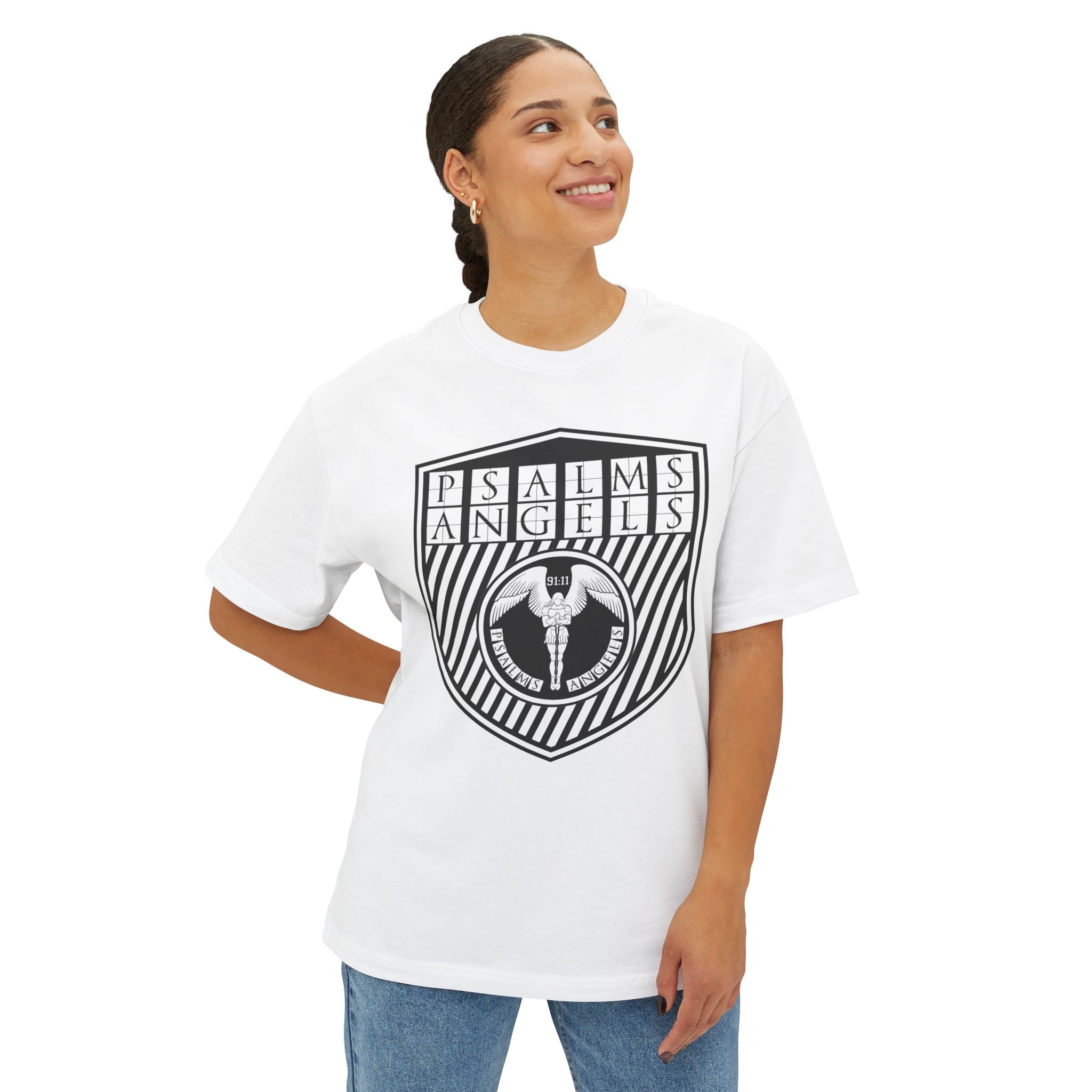 Psalms Angels "The Shield" Unisex Oversized Boxy Lux Tee Armour