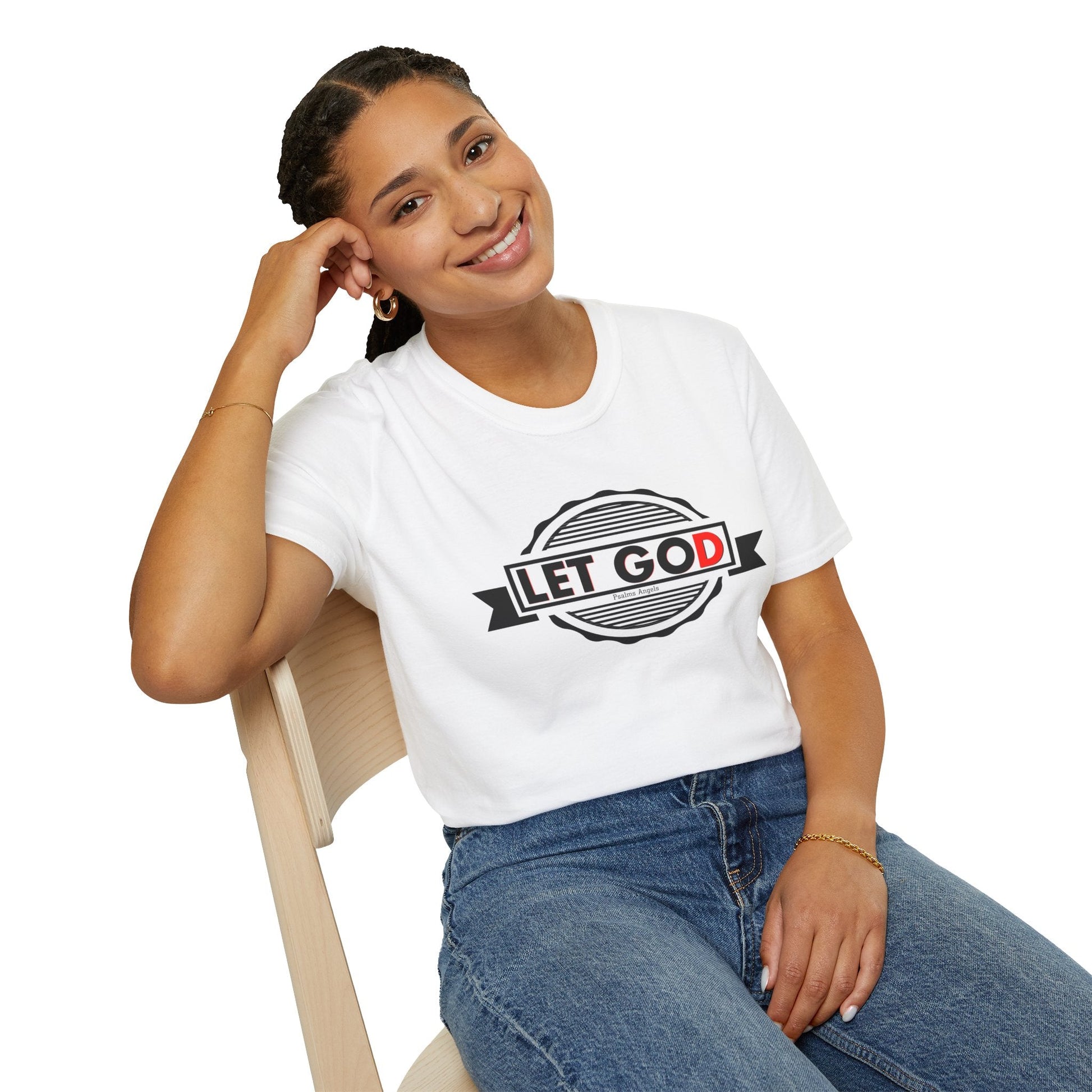 Psalms Angels "Let Go And Let God" Graphic Unisex White Tee Armour
