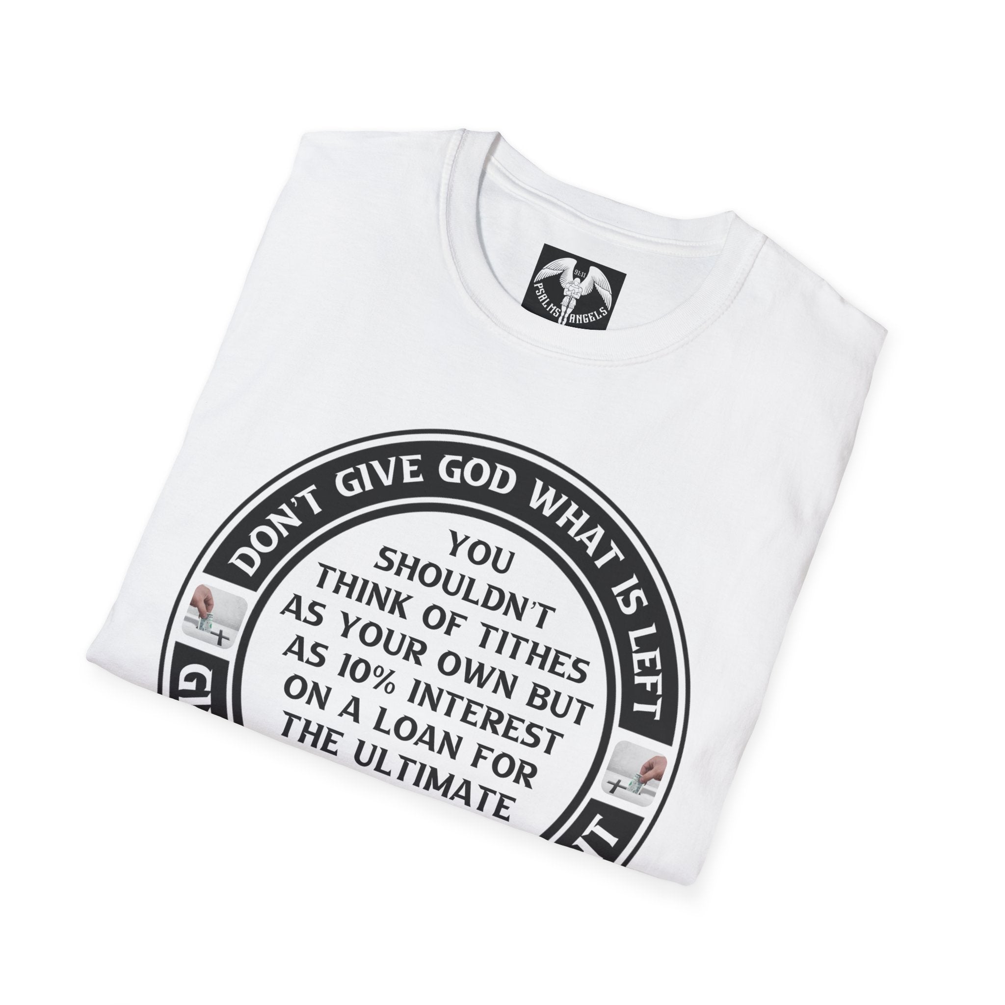 Psalms Angels "Heaven The Ultimate Retirement Home" Graphic Unisex White Tee Armour