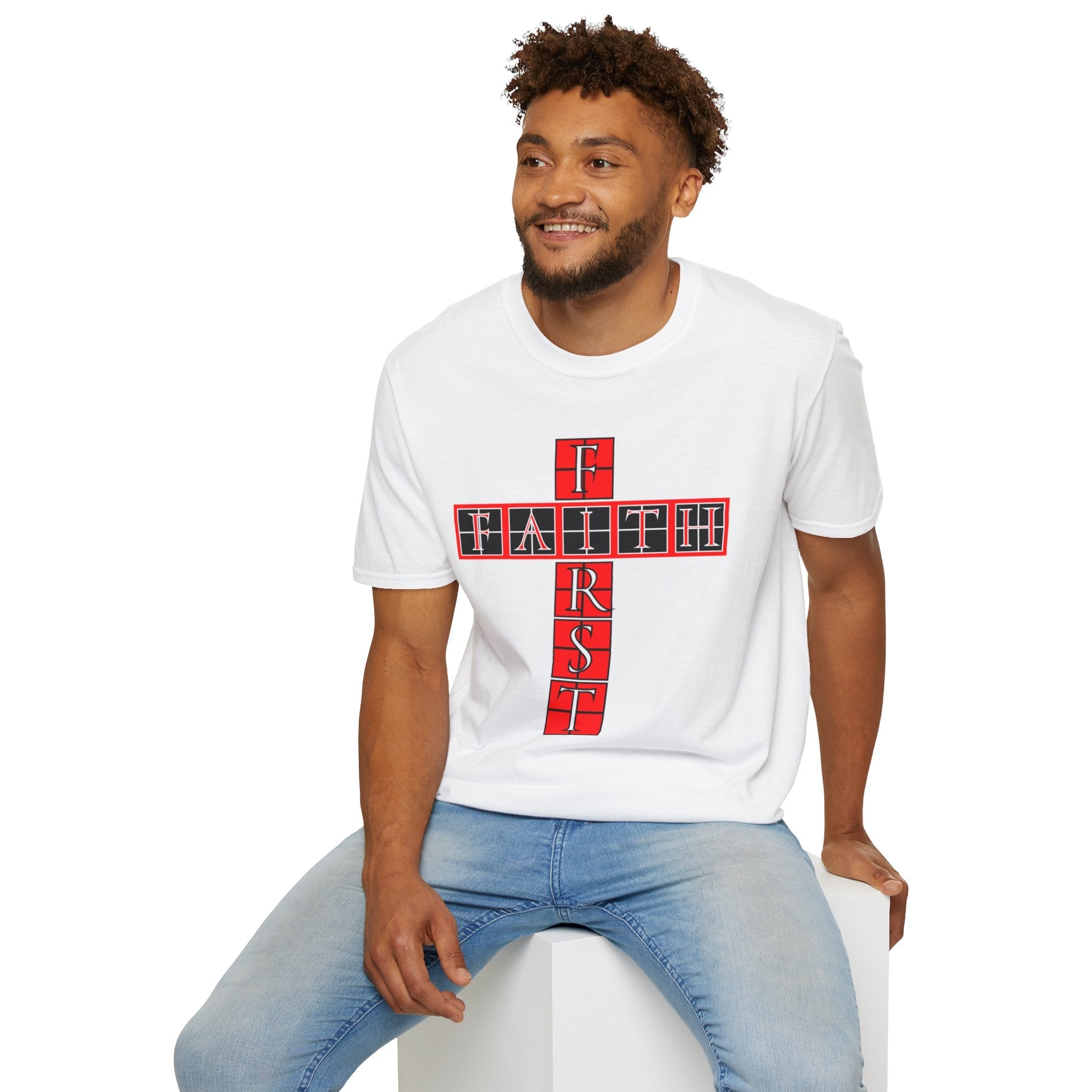 Psalms Angels "You Need Faith First" Graphic Unisex White Tee Amour