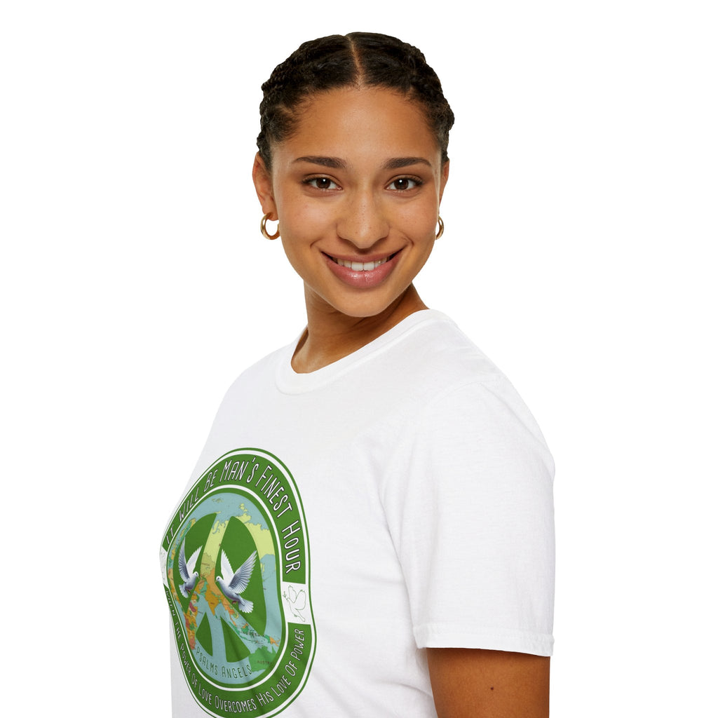 Psalms Angels "It Will Be Man’s Finest Hour" Graphic Unisex White Tee Amour