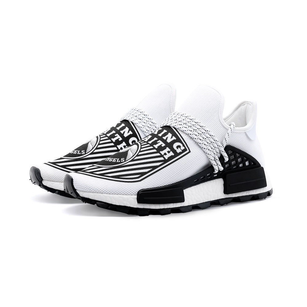 Walking By Faith Unisex Lightweight Sneaker - White Printy6