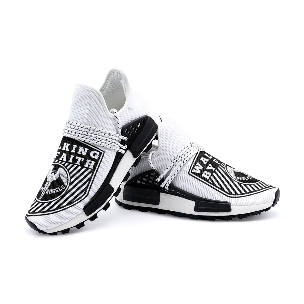 Walking By Faith Unisex Lightweight Sneaker - White Printy6