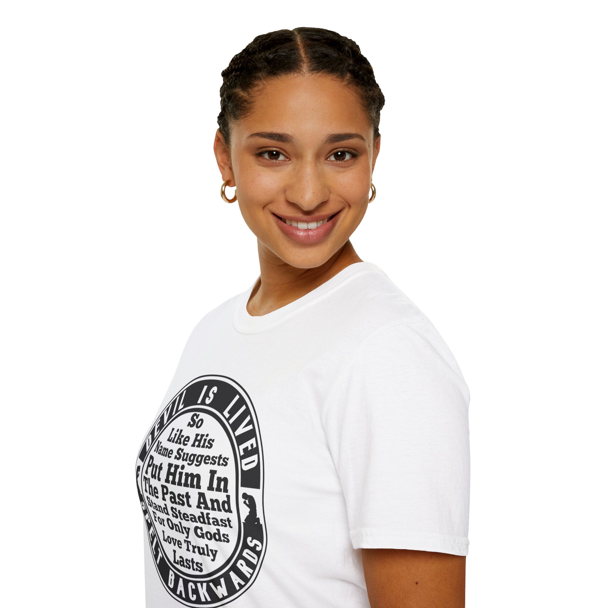 Psalms Angels "Did You Realise That Devil Spelt Backwards Is Lived?" Graphic Unisex White Tee Armour