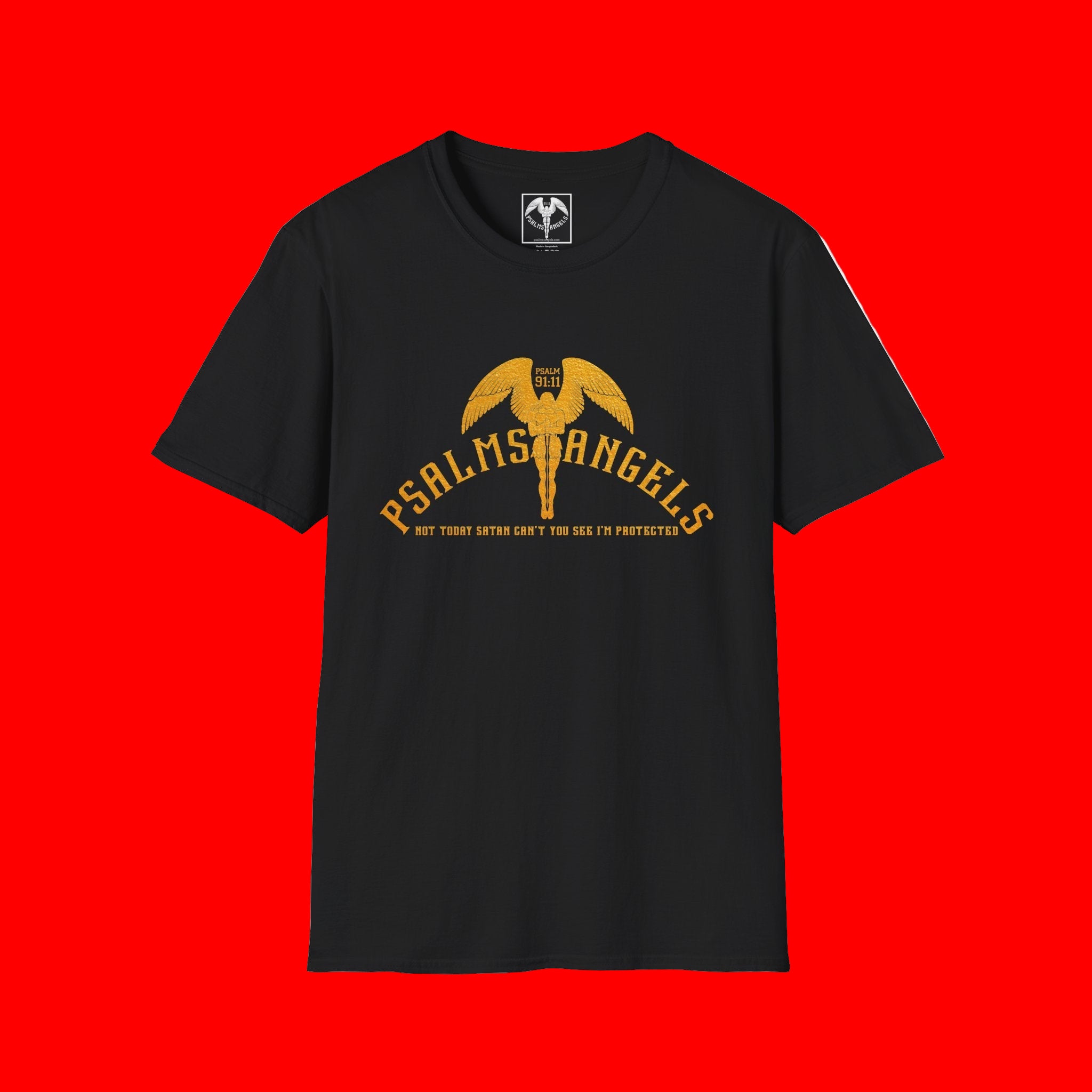 Not Today Satan Spiritual Essentials Classic Unisex Black Tee Psalms Angels