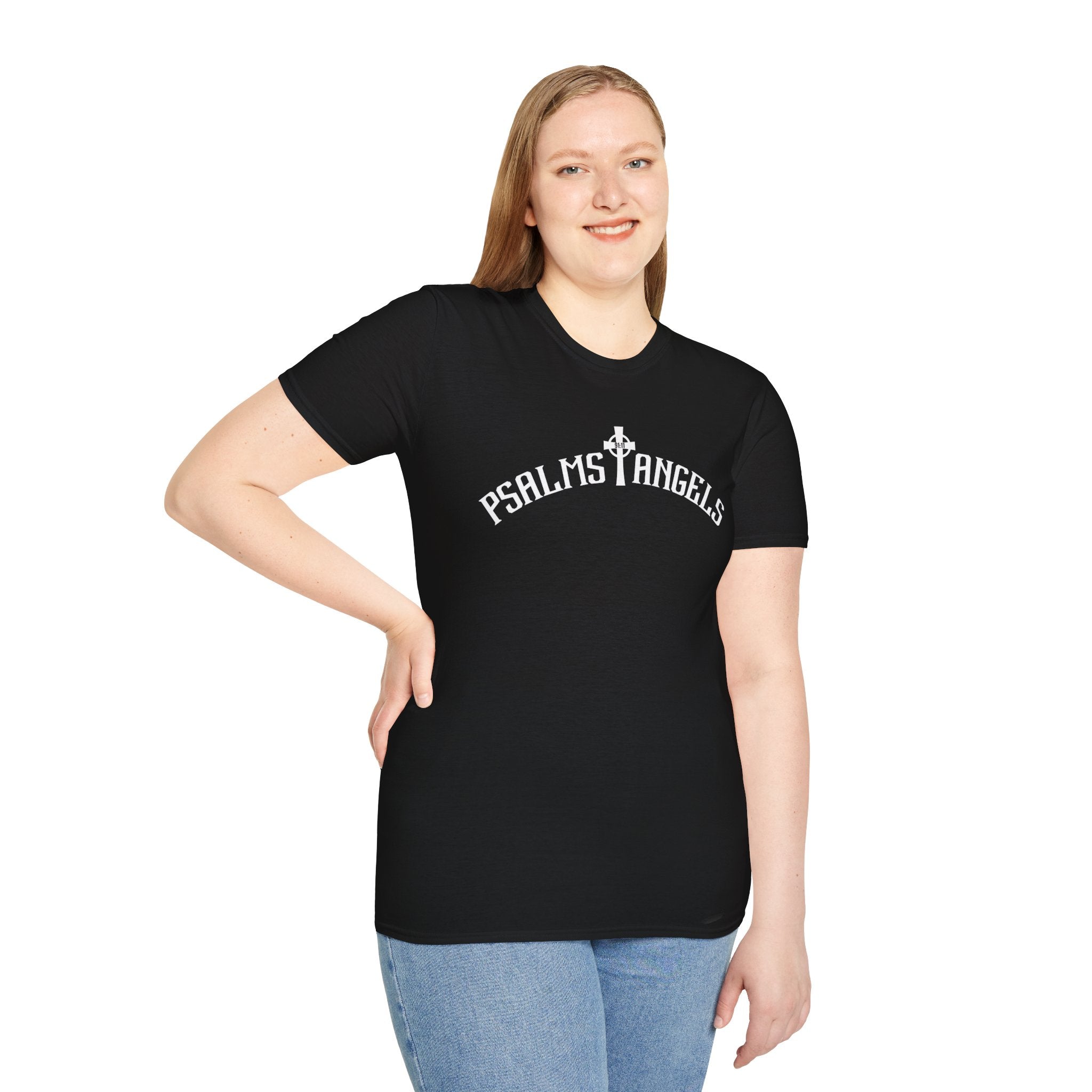 Psalms Angels Classic Relaxed Fit Unisex Black Tee - Psalms-Angels.com