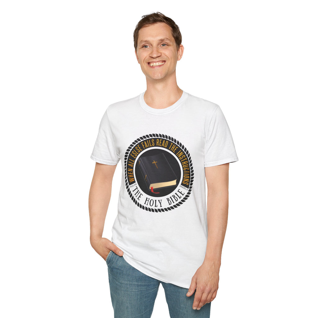 The Holy Bible "The Ultimate Source And Resource" Graphic Unisex White Tee - Psalms-Angels.com