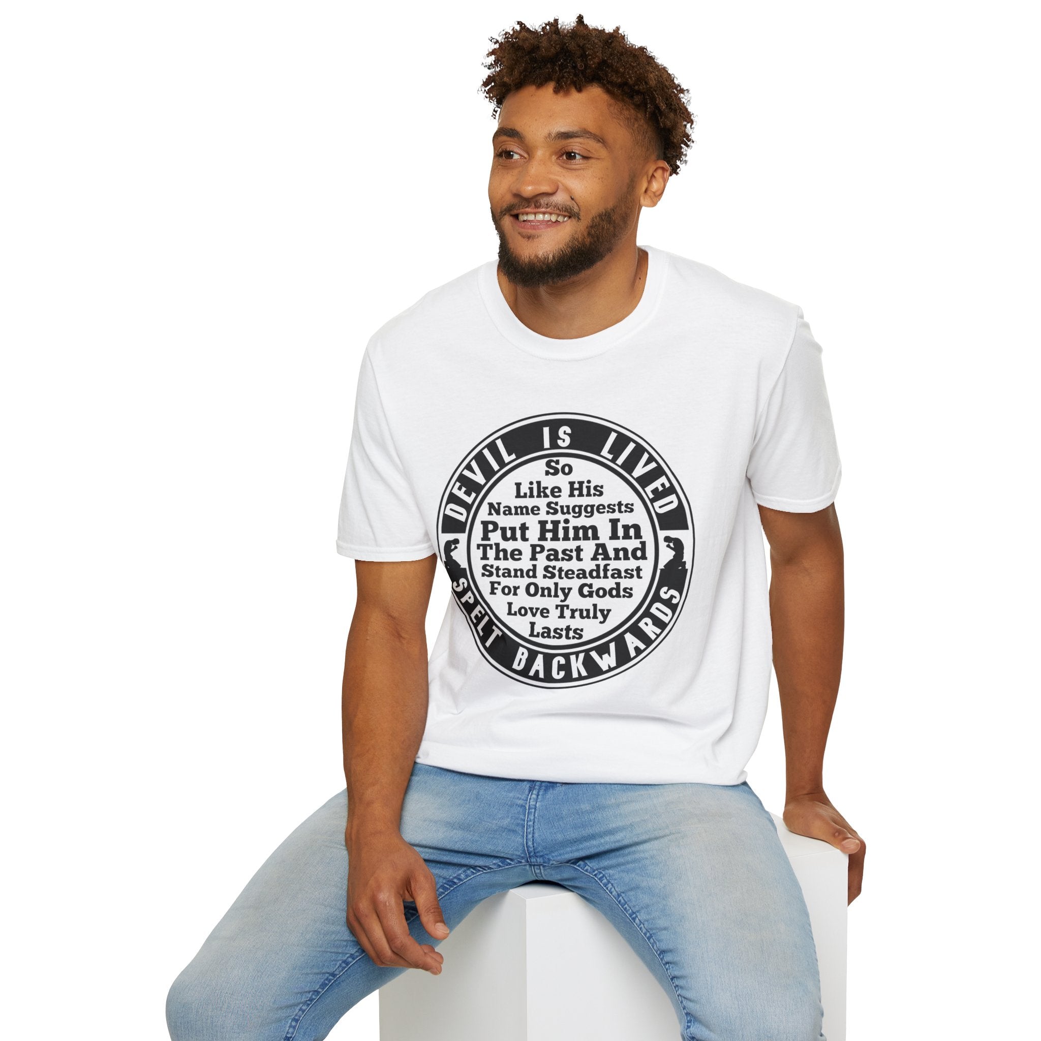 Psalms Angels "Did You Realise That Devil Spelt Backwards Is Lived?" Graphic Unisex White Tee Armour