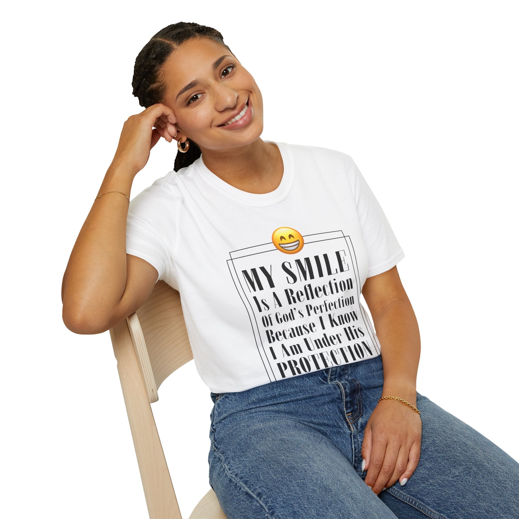 Psalms Angels "You Would Smile To If Only You Knew" Graphic Unisex White Tee Amour