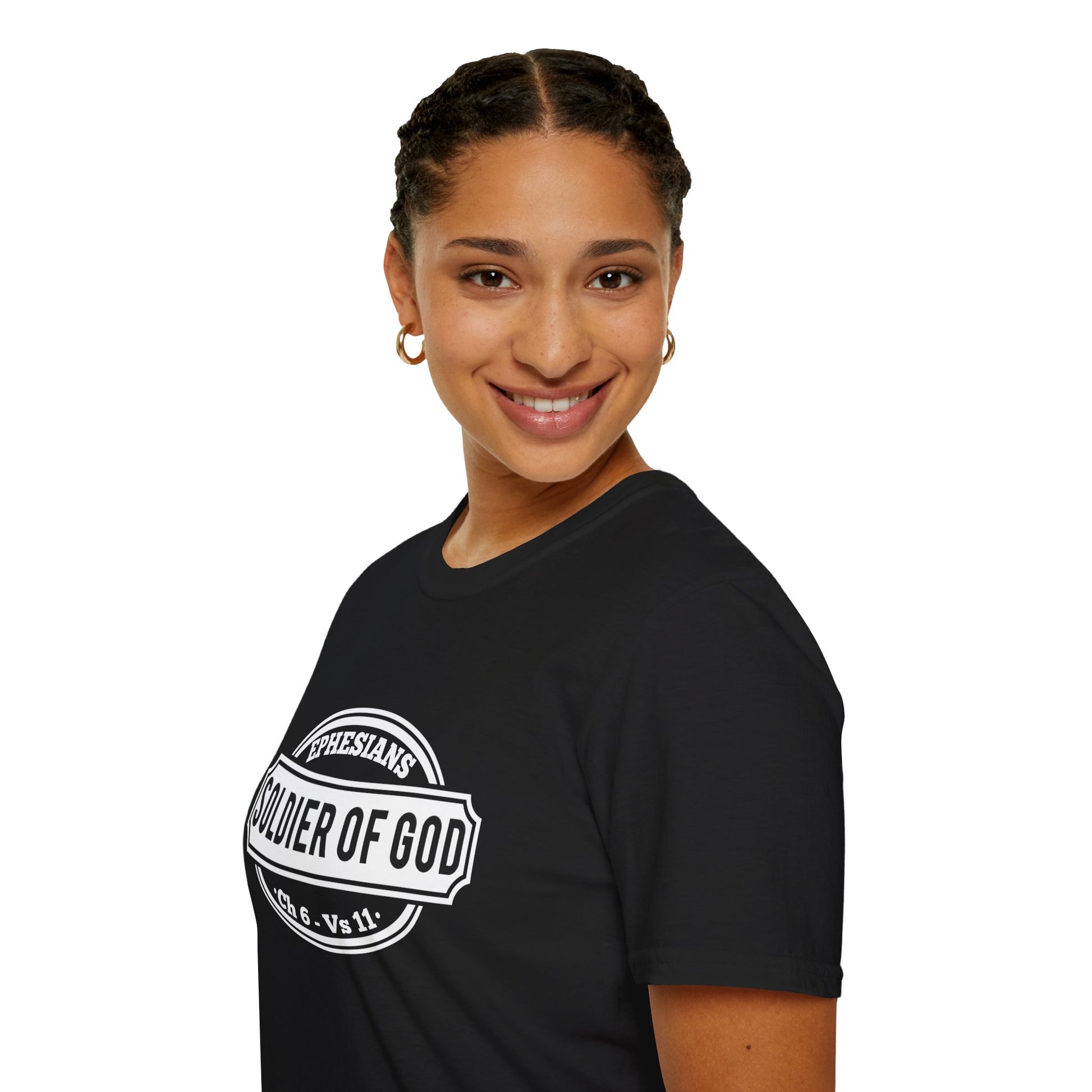 Psalms Angels "Soldier Of God" Graphic Unisex Black Tee