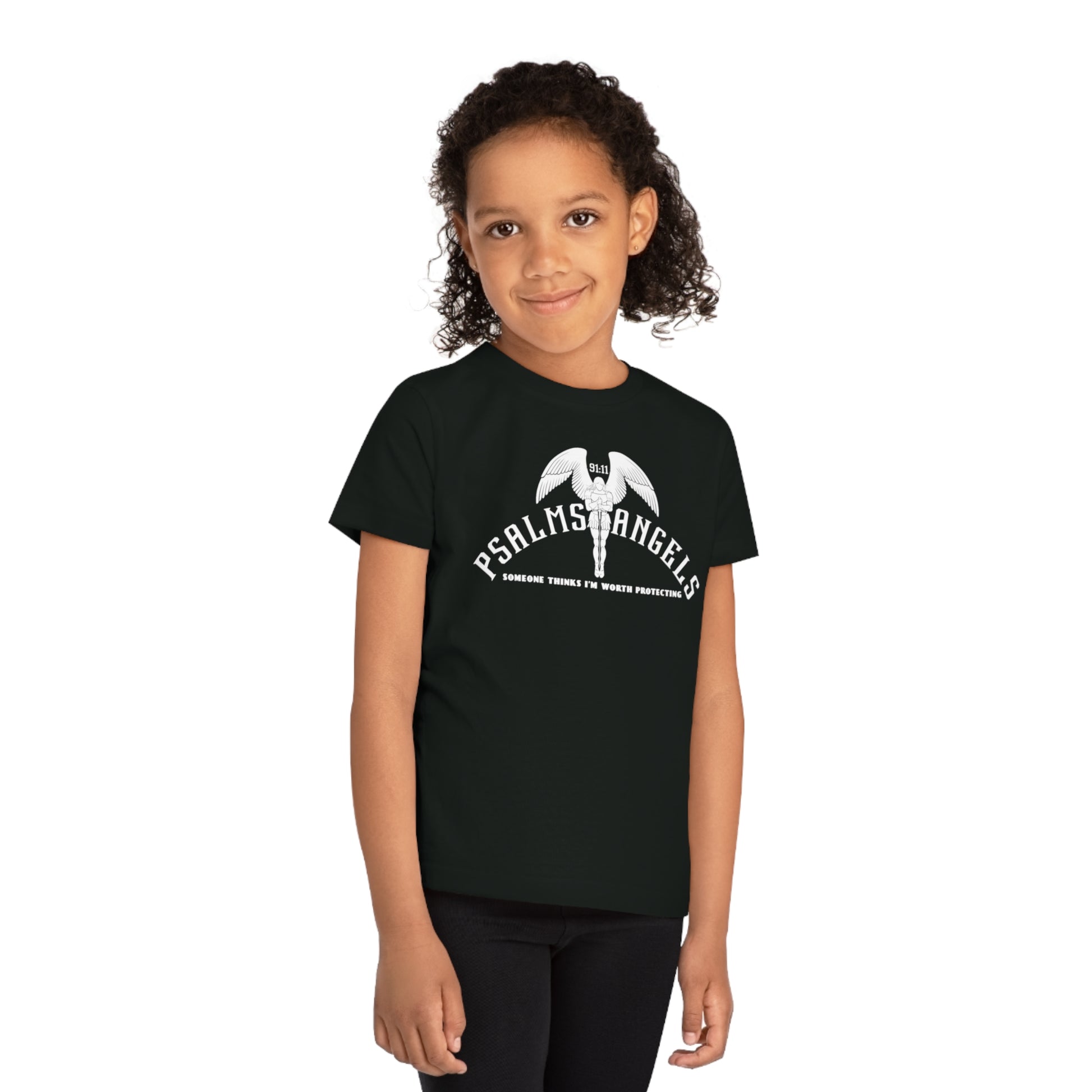 Psalm 91 Someone Thinks I’m Worth Protecting 100% Organic Cotton Kids (3-14) Lightweight  Psalms Angels T-Shirt 