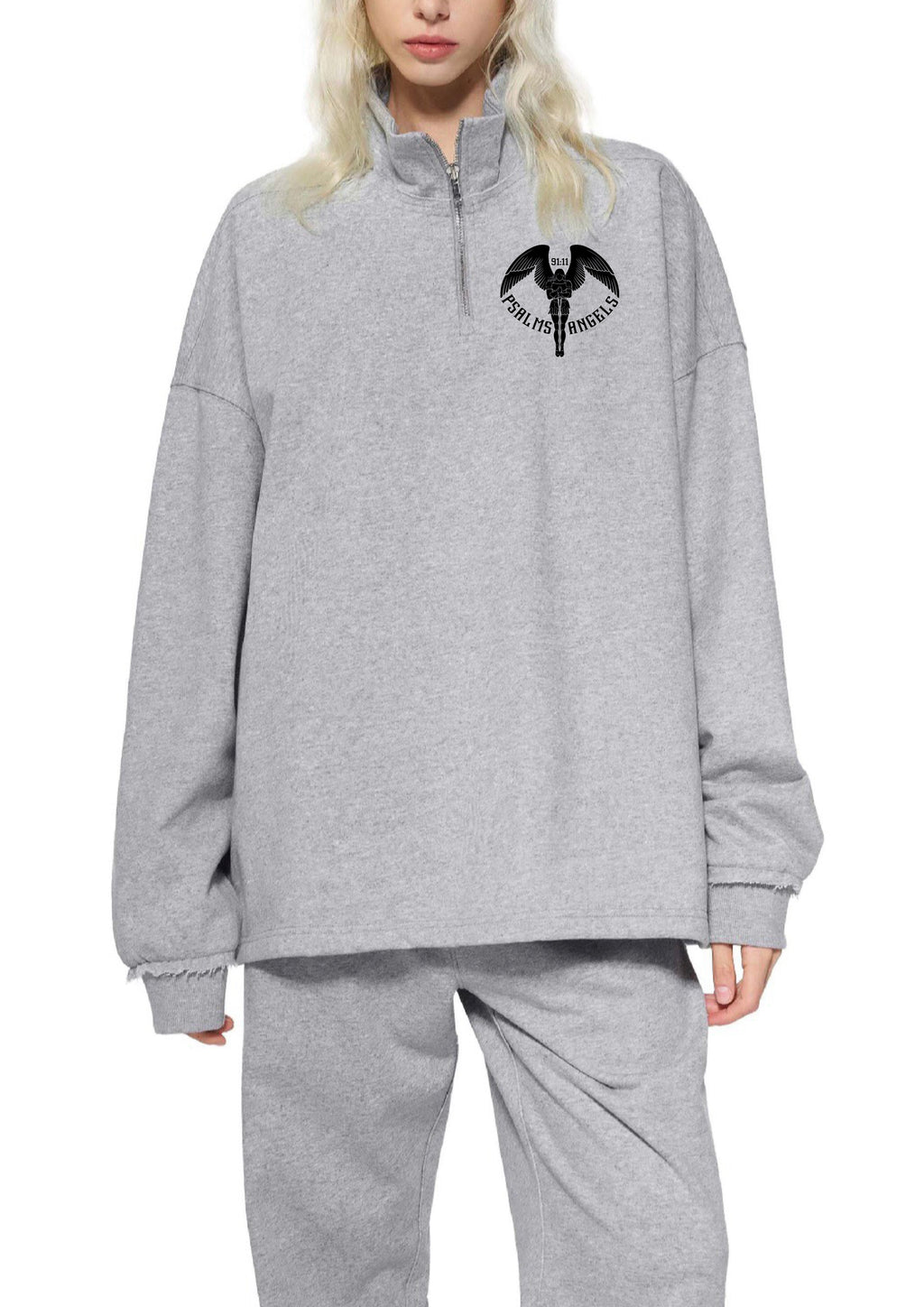 Psalms Angels Half-Zip 450gsm Heavyweight Fleece Sweatshirt ODMPOD