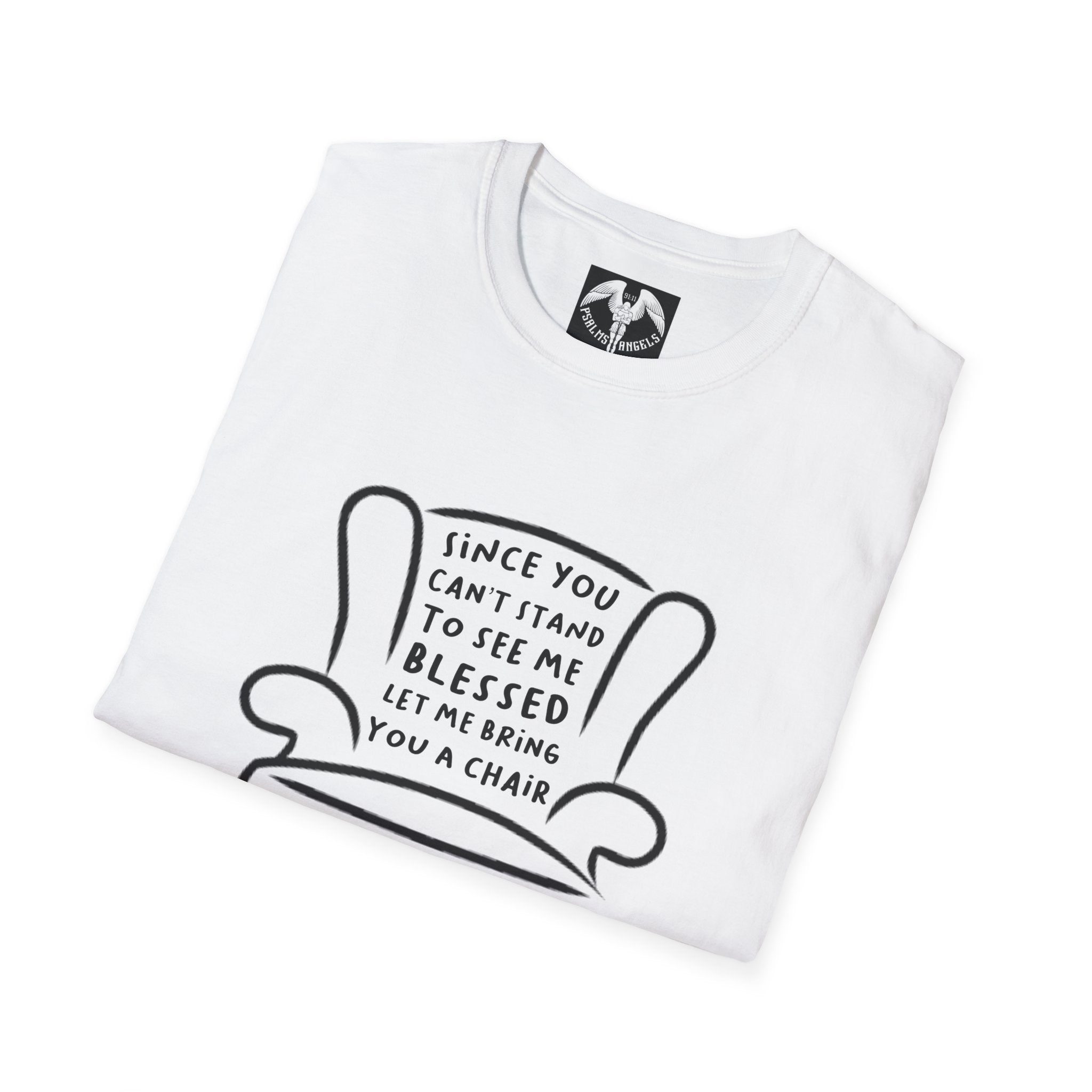 Psalms Angels "Let Me Bring You A Chair" Graphic Unisex White Tee Armour