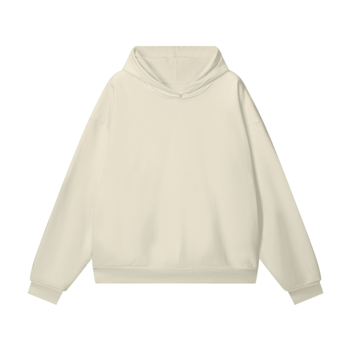Psalms Angels Heavyweight Hidden Pocket Oversized Halo Fleece Hoodie - White & Bone ODMPOD