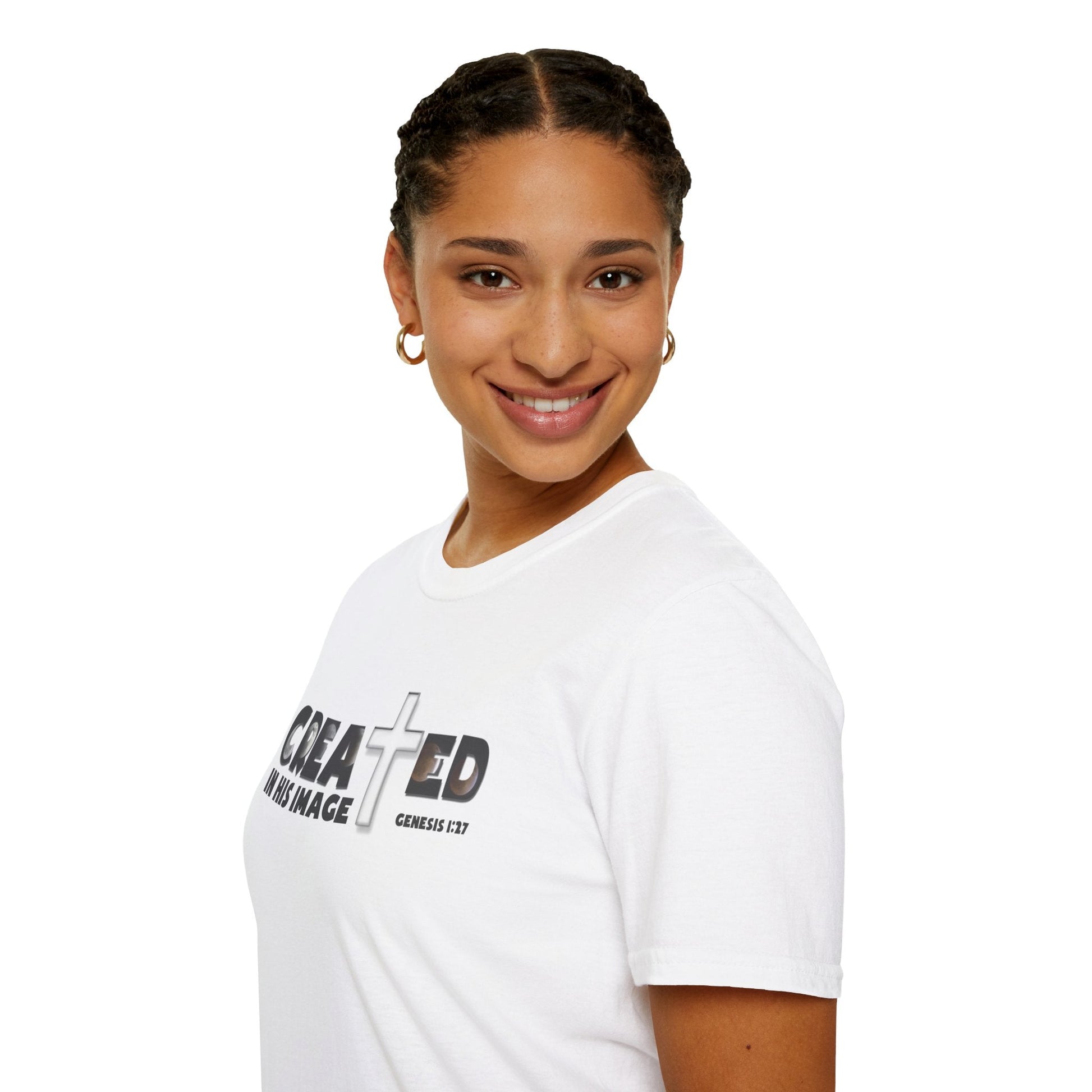 Psalms Angels "Created I’m His Image" Graphic Unisex White Tee Armour