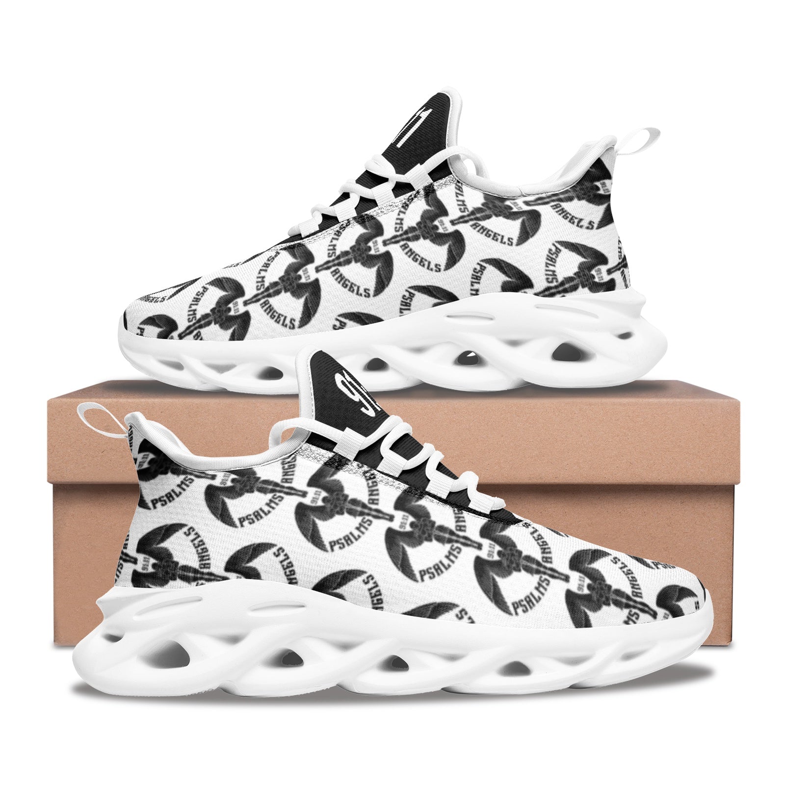 Psalms Angels Comfy Unisex Bounce Mesh Knit Sneakers Psalms 118.1