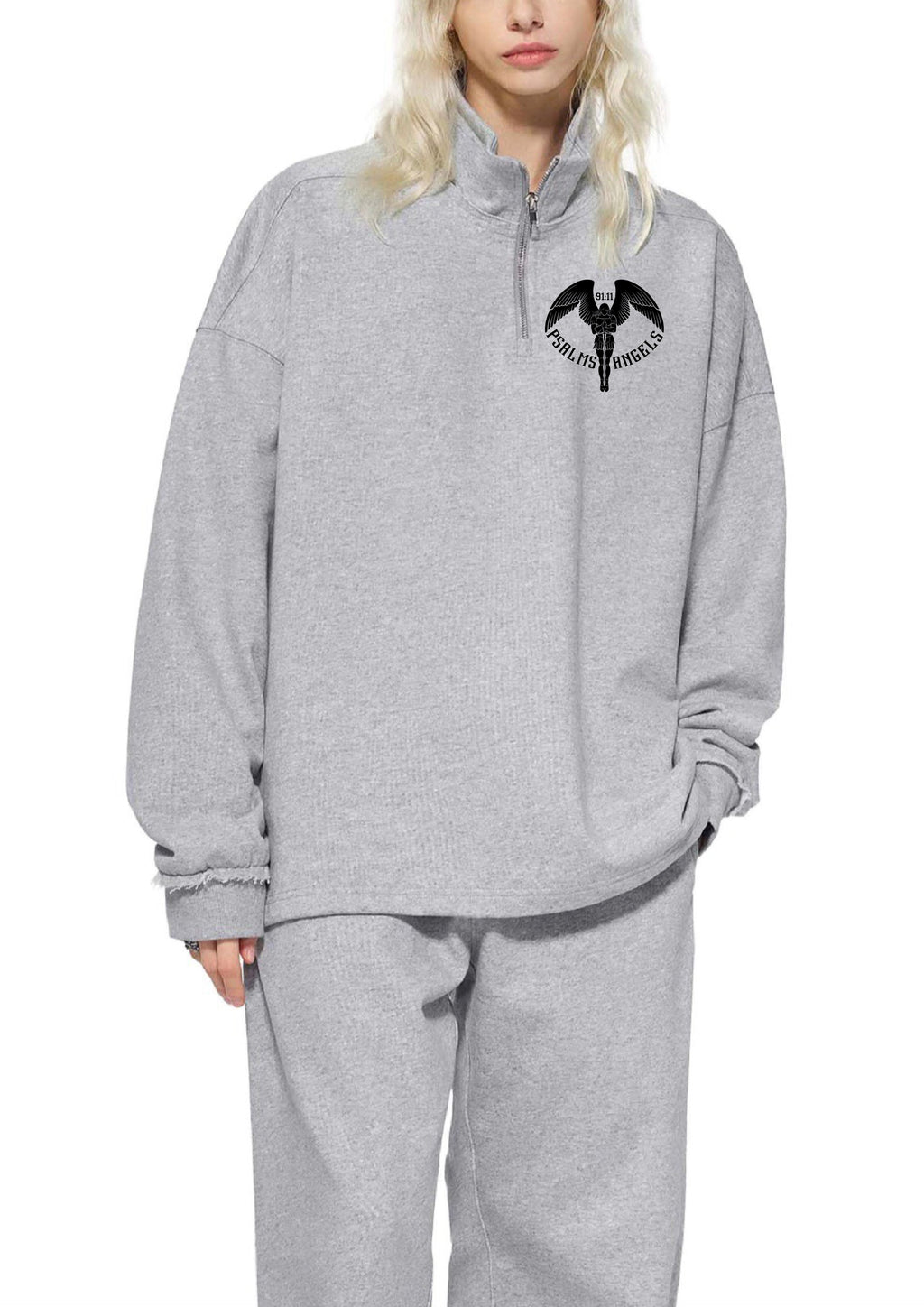 Psalms Angels Half-Zip 450gsm Heavyweight Fleece Sweatshirt ODMPOD