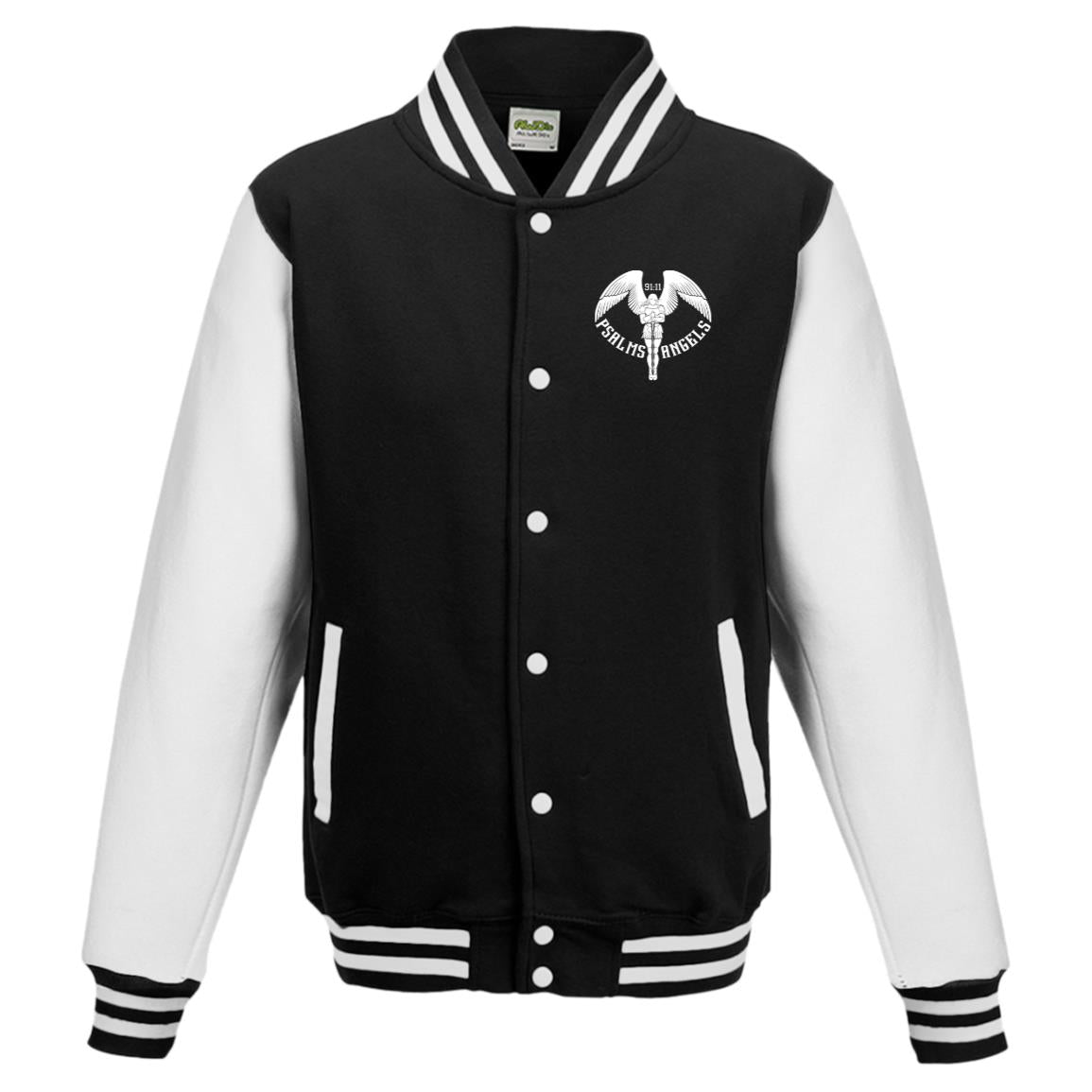 Psalm 91 black and white Psalms Angels Lettermans College Jacket