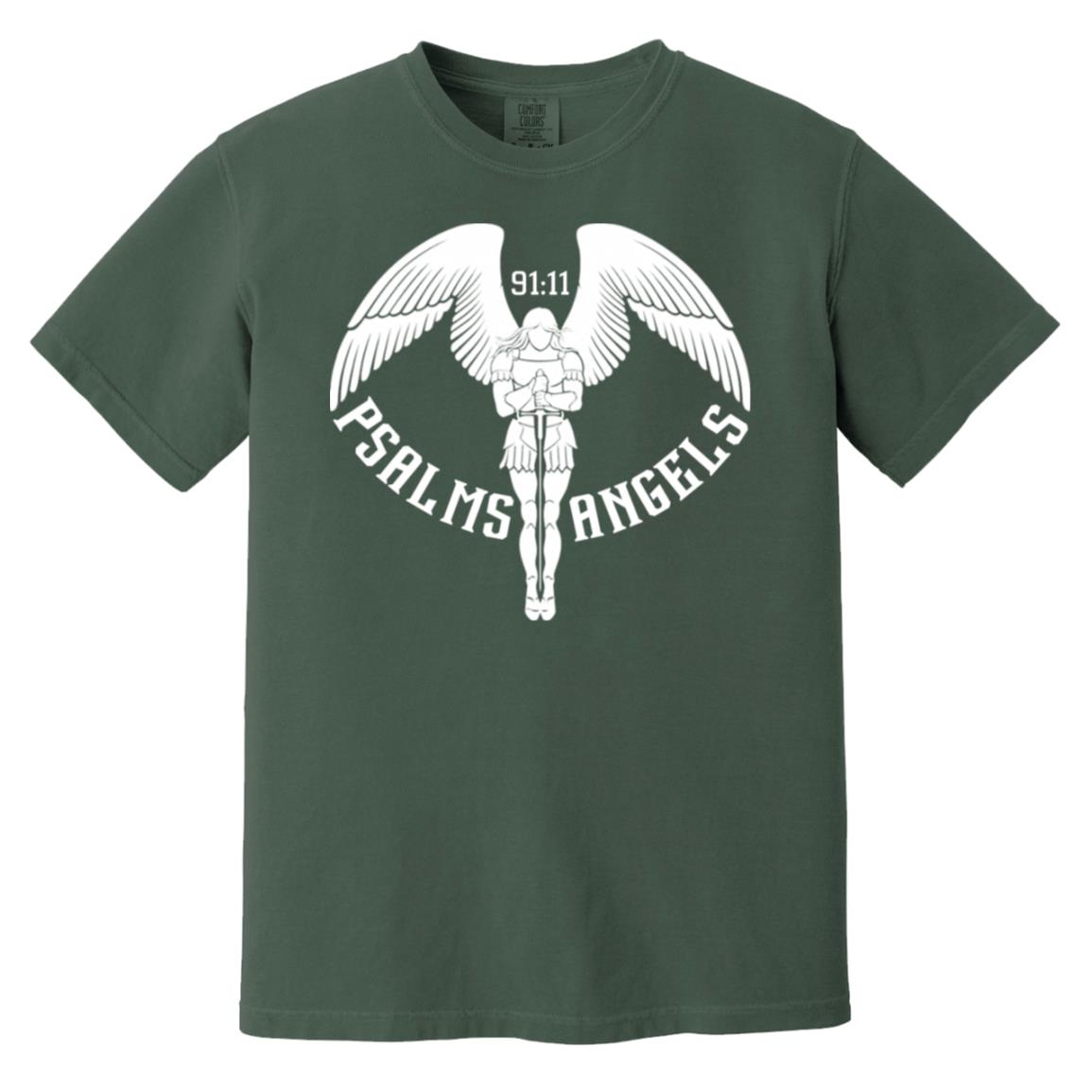 Psalms Angels Unisex 100% Heavyweight Preshrunk Garment-Dyed Cotton T-Shirt - Multiple Colours Cat One