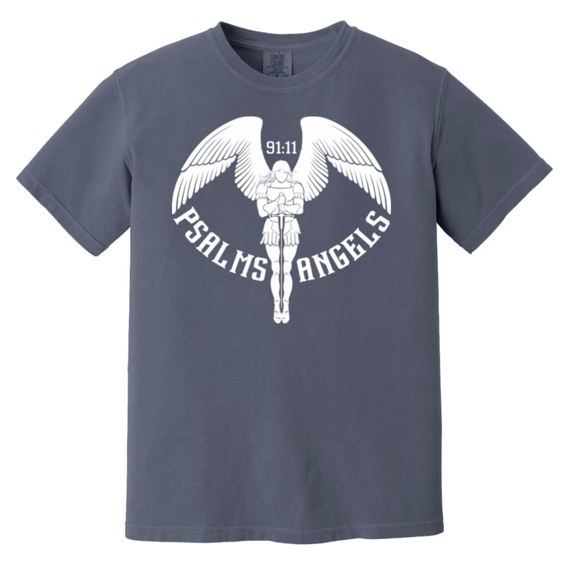 Psalms Angels Unisex 100% Heavyweight Preshrunk Garment-Dyed Cotton T-Shirt - Multiple Colours Cat One