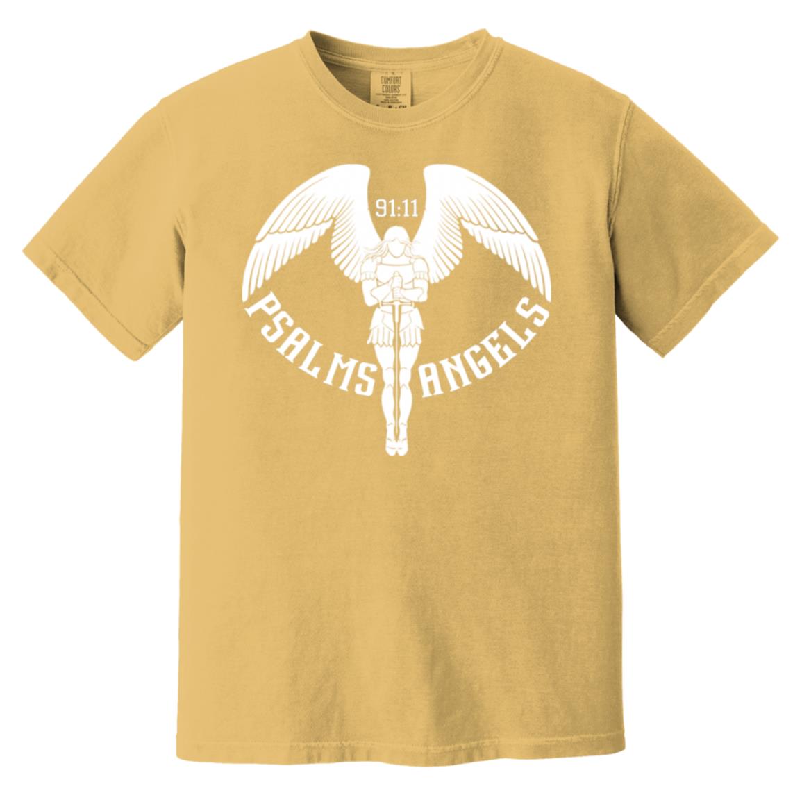 Psalms Angels Unisex 100% Heavyweight Preshrunk Garment-Dyed Cotton T-Shirt - Multiple Colours Cat One