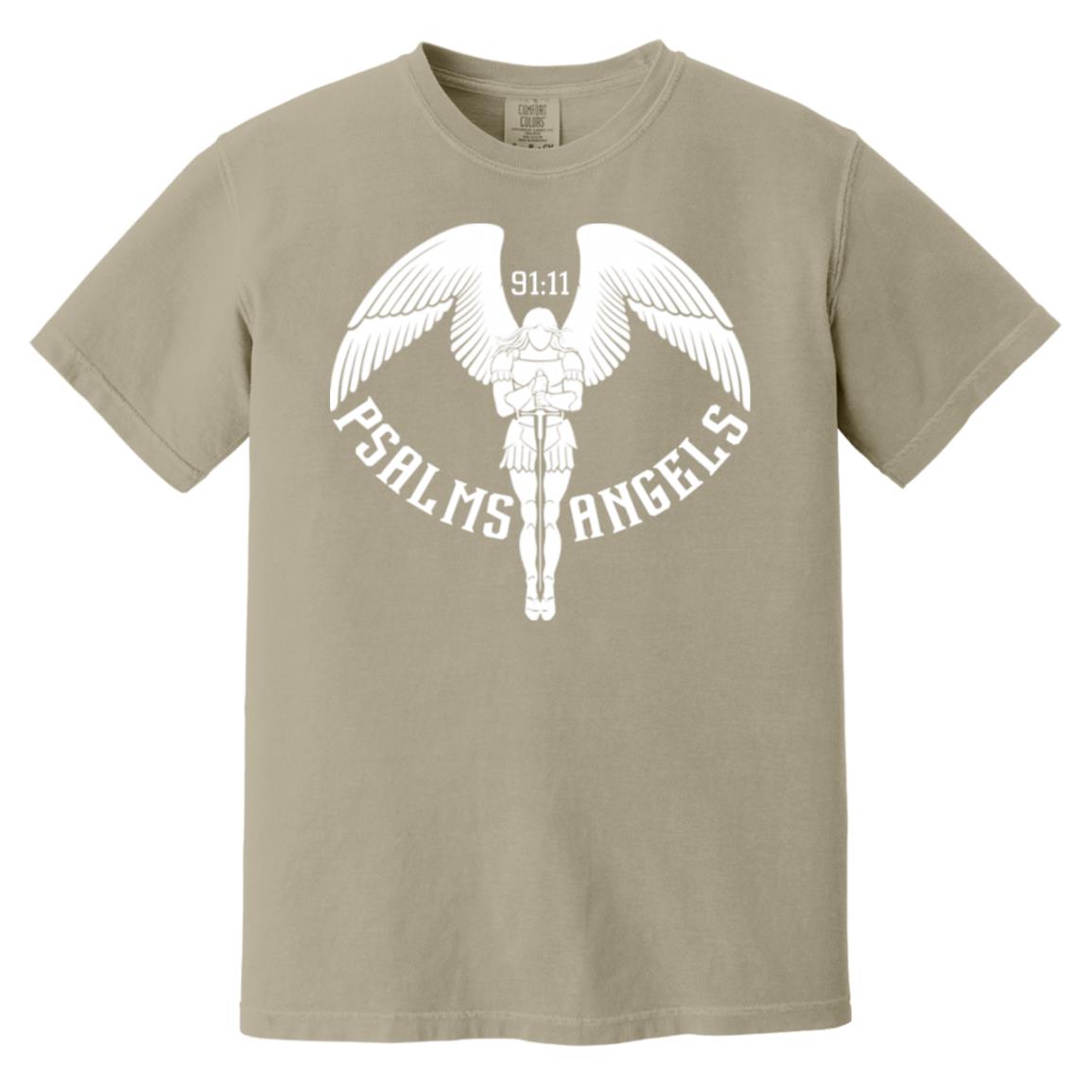 Psalms Angels Unisex 100% Heavyweight Preshrunk Garment-Dyed Cotton T-Shirt - Multiple Colours Cat One