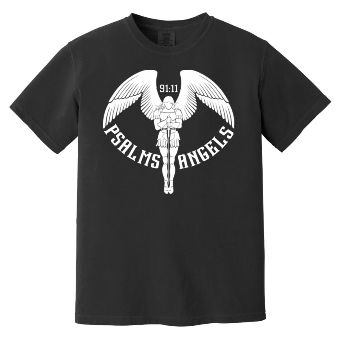 Psalms Angels Unisex 100% Heavyweight Preshrunk Garment-Dyed Cotton T-Shirt - Multiple Colours Cat One