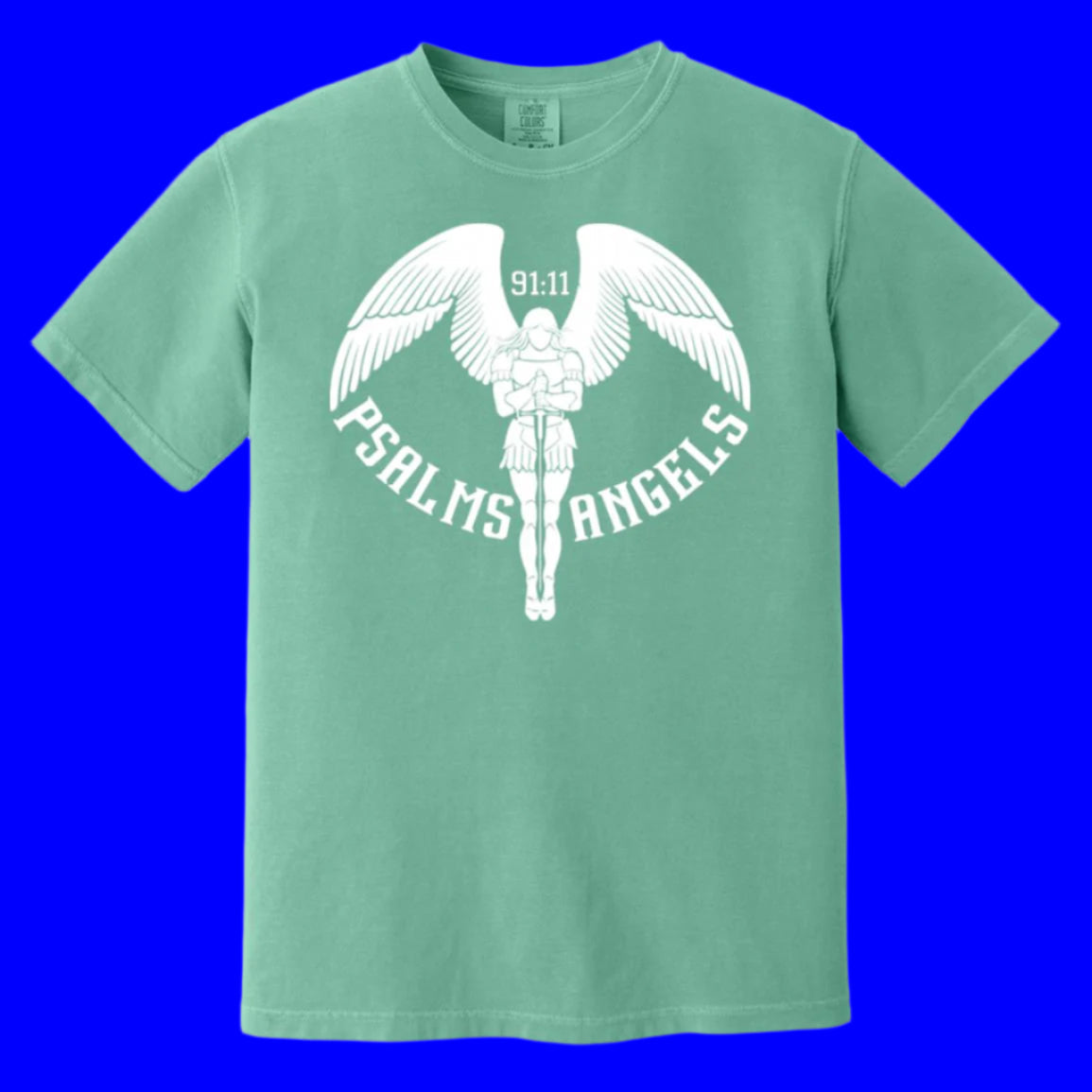 Psalms Angels Unisex 100% Heavyweight Preshrunk Garment-Dyed Cotton T-Shirt - Multiple Colours Cat One