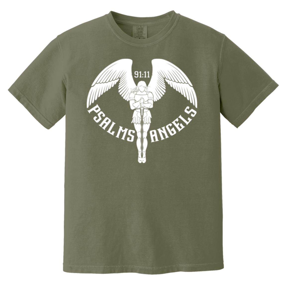 Psalms Angels Unisex 100% Heavyweight Preshrunk Garment-Dyed Cotton T-Shirt - Multiple Colours Cat One