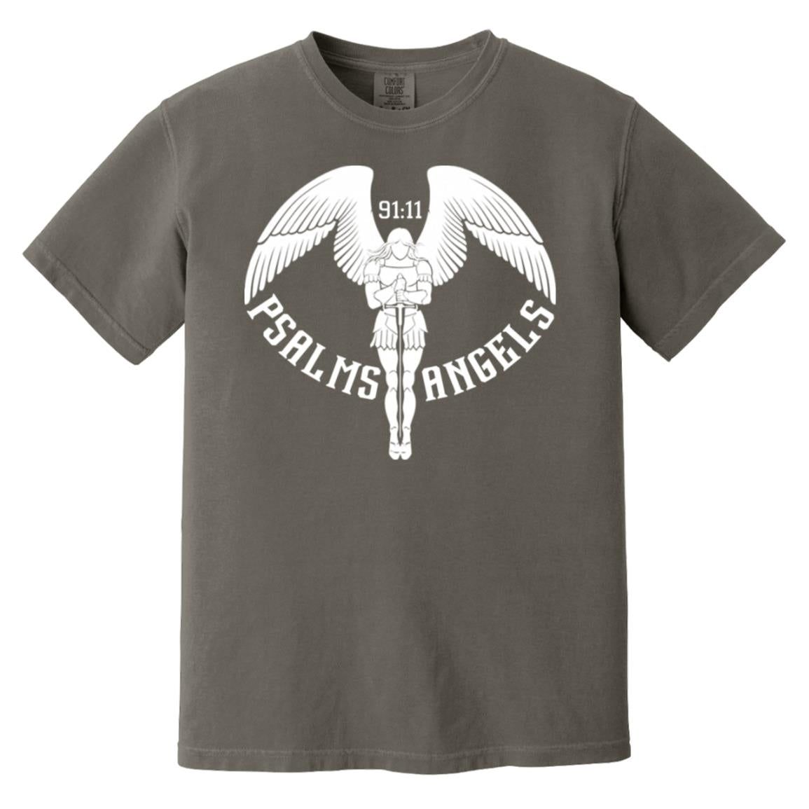 Psalms Angels Unisex 100% Heavyweight Preshrunk Garment-Dyed Cotton T-Shirt - Multiple Colours Cat One