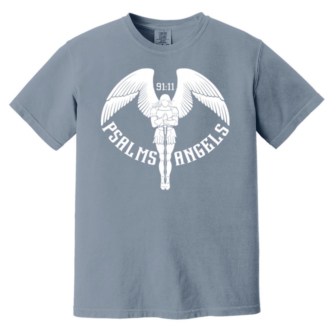 Psalms Angels Unisex 100% Heavyweight Preshrunk Garment-Dyed Cotton T-Shirt - Multiple Colours Cat One