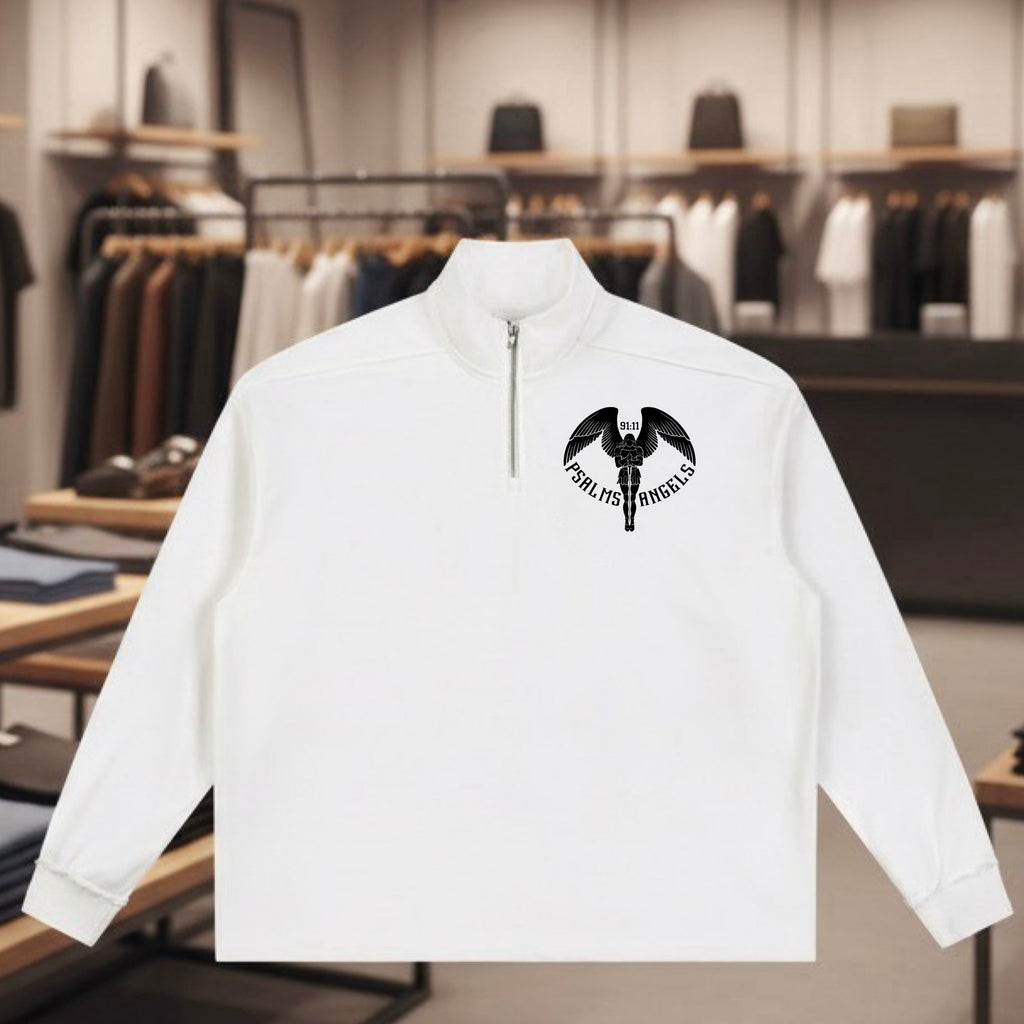 Psalms Angels Half-Zip 450gsm Heavyweight Fleece Sweatshirt ODMPOD