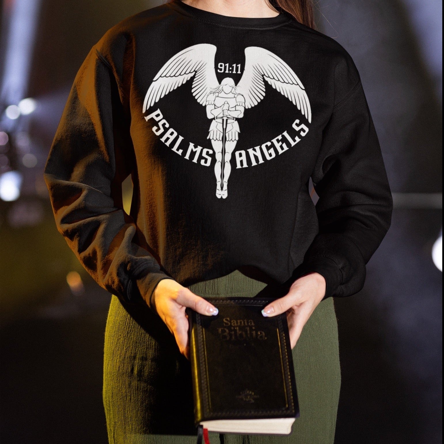 Psalm 91 black Psalms Angels sweatshirt