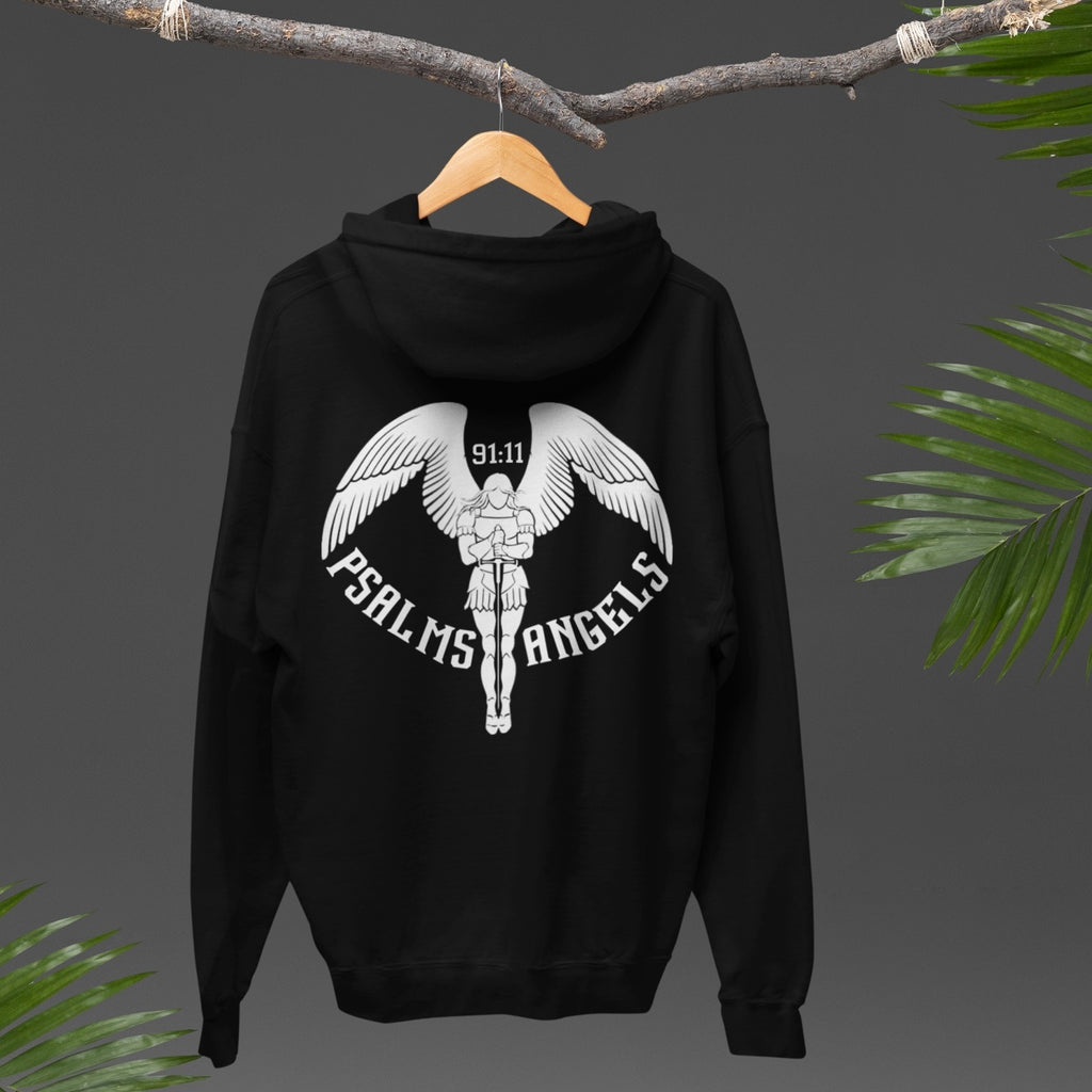 Unisex Premium Heavyweight 100% Organic Cotton Rear Printed Hoodie - Black
